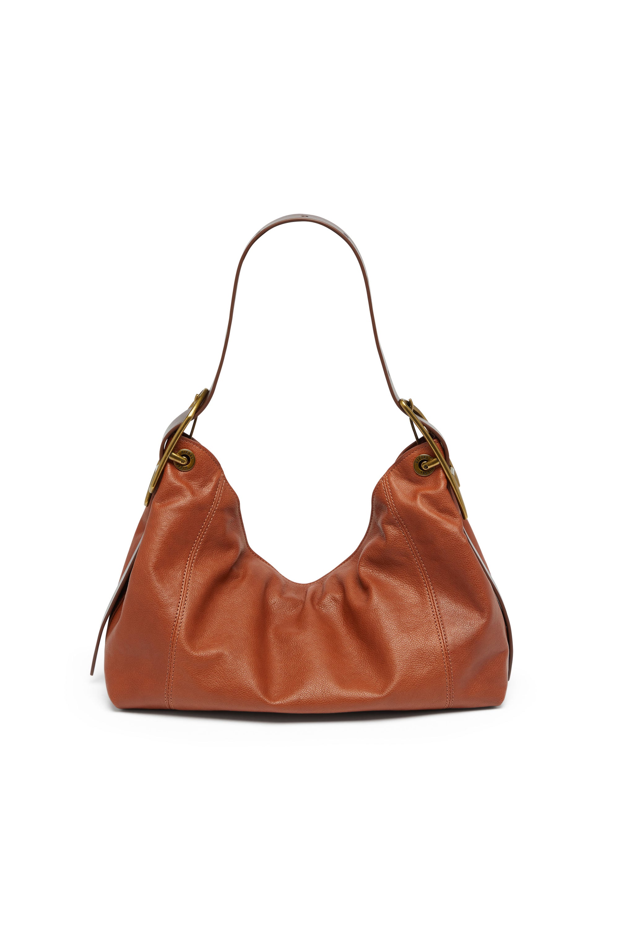 Diesel - D-LINE HOBO S, D-Line-Bolso de piel brillante Mujer in Marr&oacute;n - 3