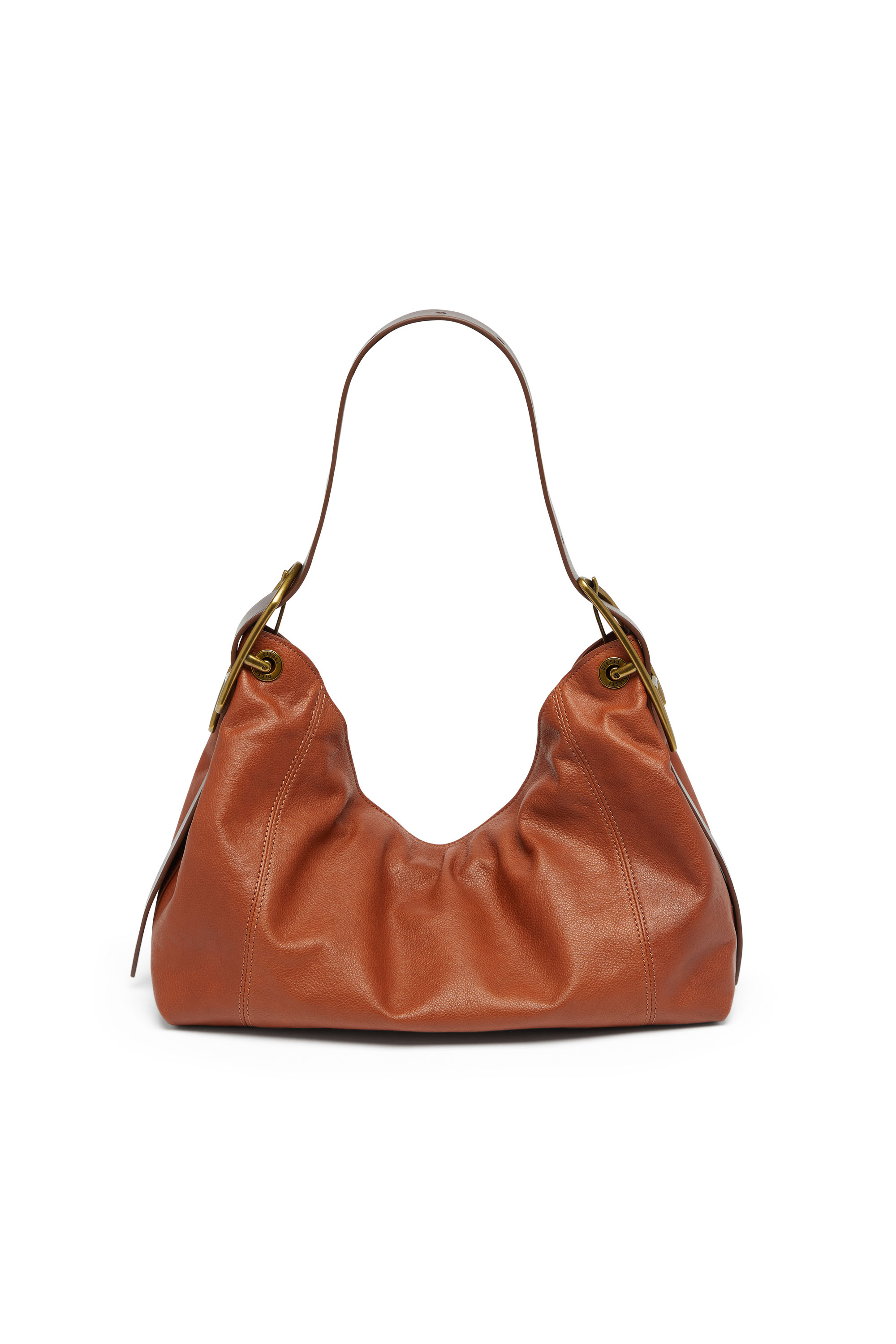 Diesel - D-LINE HOBO S, D-Line-Bolso de piel brillante Mujer in Marr&oacute;n - 3