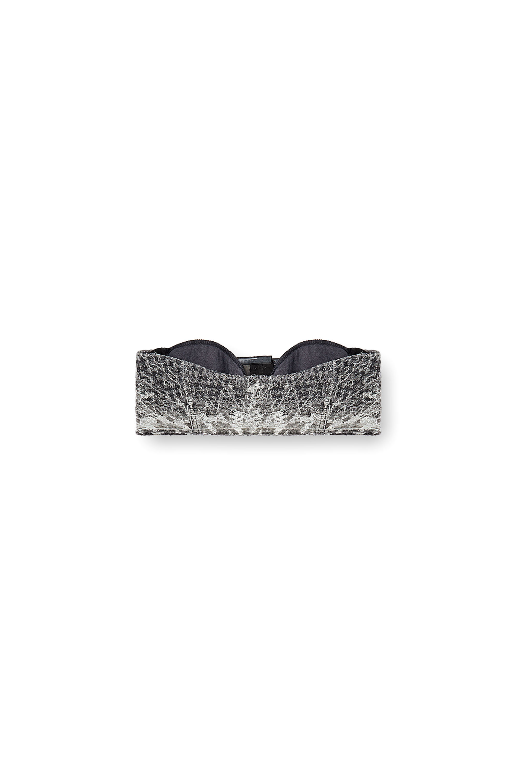 Diesel - DE-TOPPYS-FSH, Bralette en denim jacquard con diseño Príncipe de Gales Mujer in Multicolor - 3
