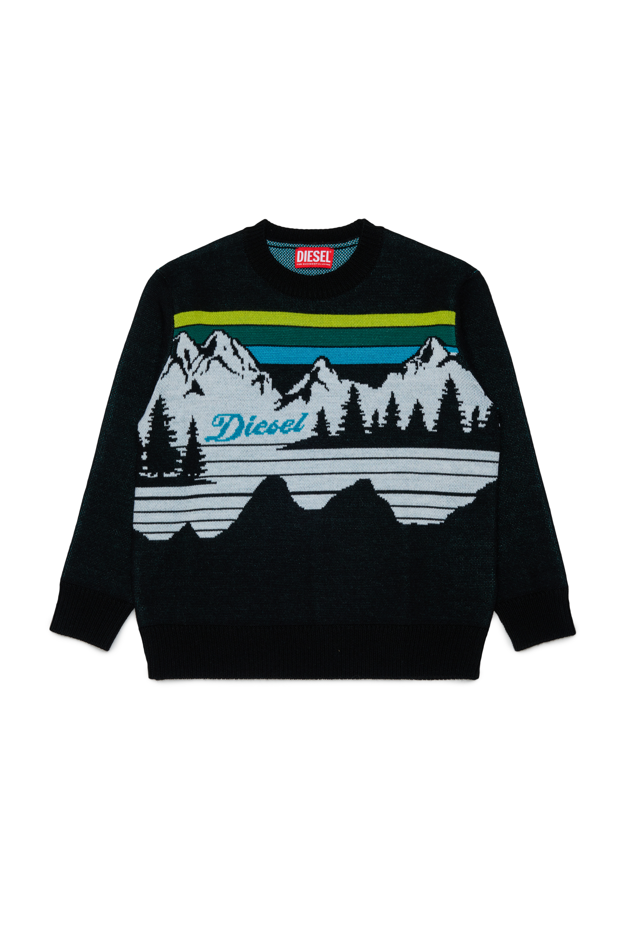 Diesel - KHILES OVER, Jersey de mezcla de lana con motivo de monta&ntilde;a Unisex in Negro - 1