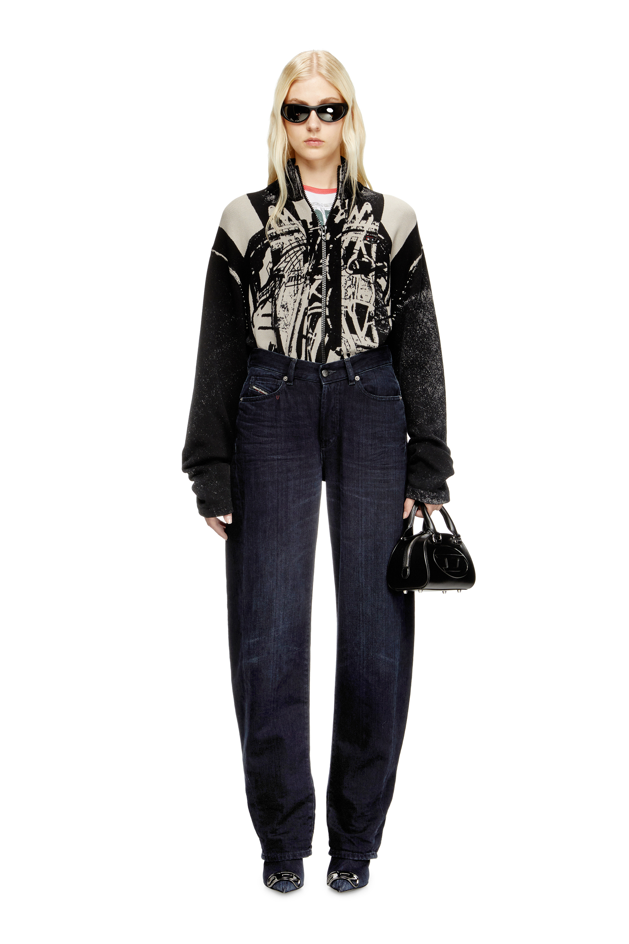 Diesel - Relaxed Jeans 1974 D-Ellz 09L54 Mujer, Azul Oscuro - 2