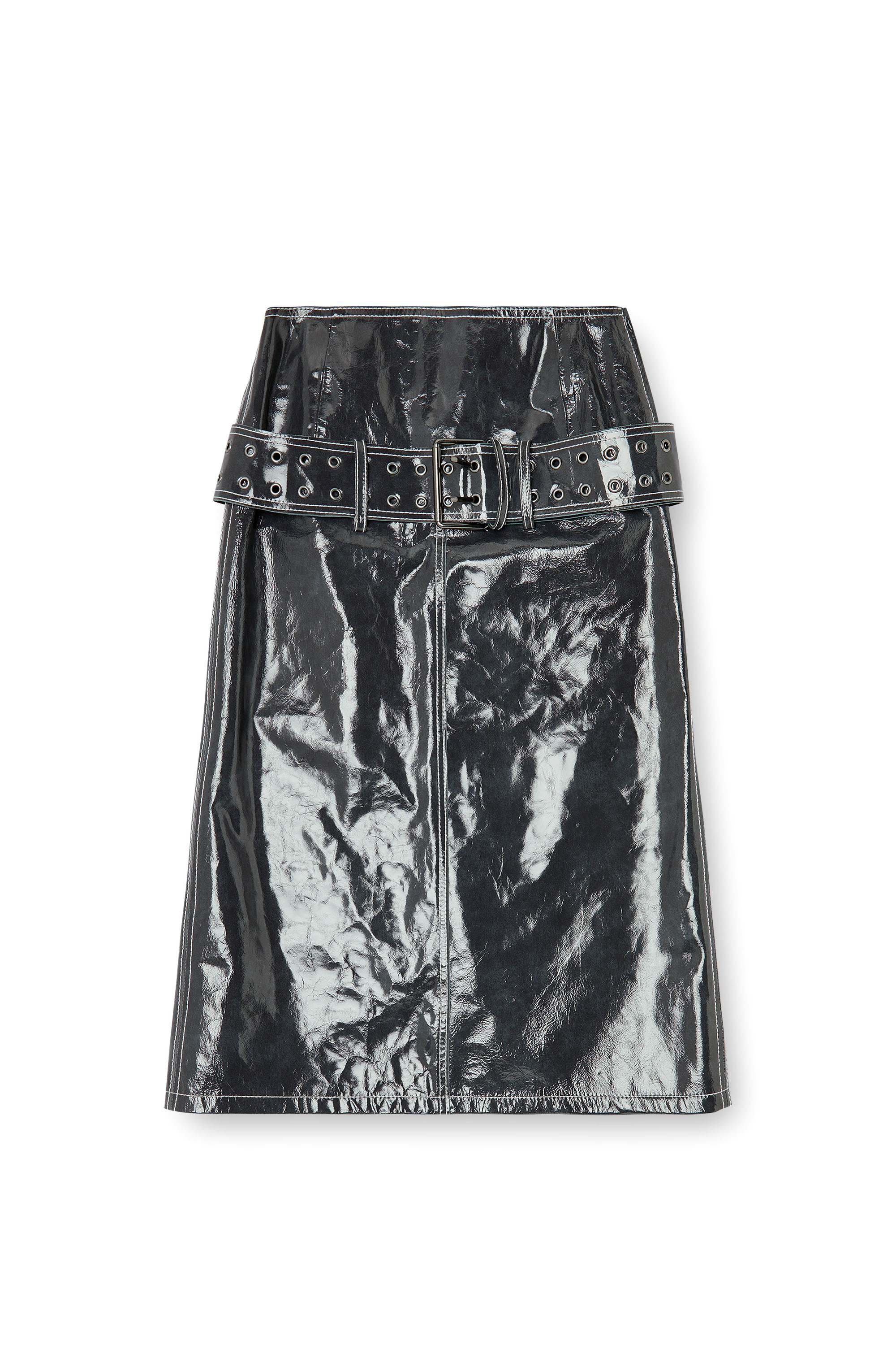 Diesel - L-ASCAR, Falda midi de charol con cintur&oacute;n Mujer in ToBeDefined - 2