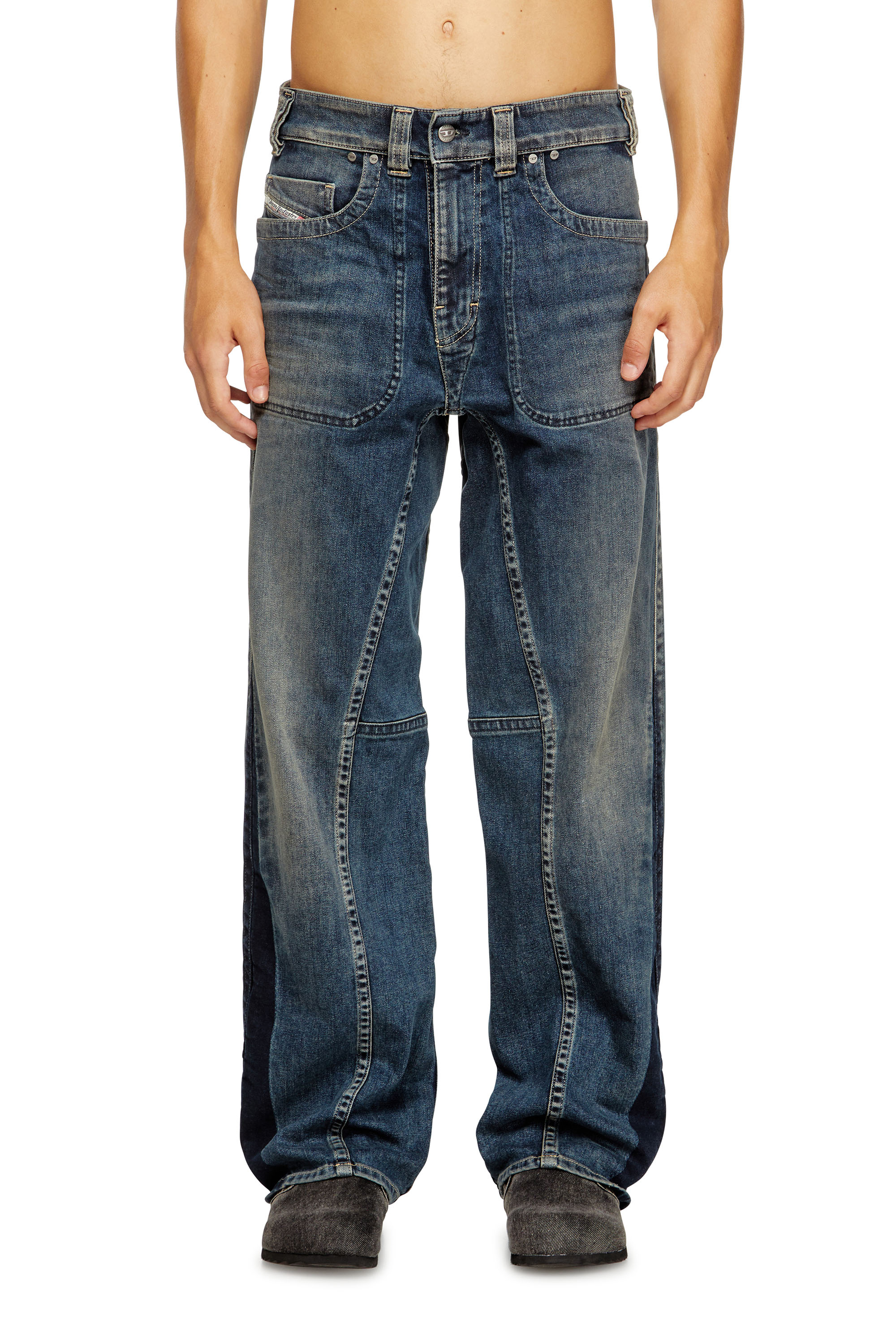Diesel - Relaxed Jeans 2001 D-Macro 09J06 Hombre, Azul medio - 2