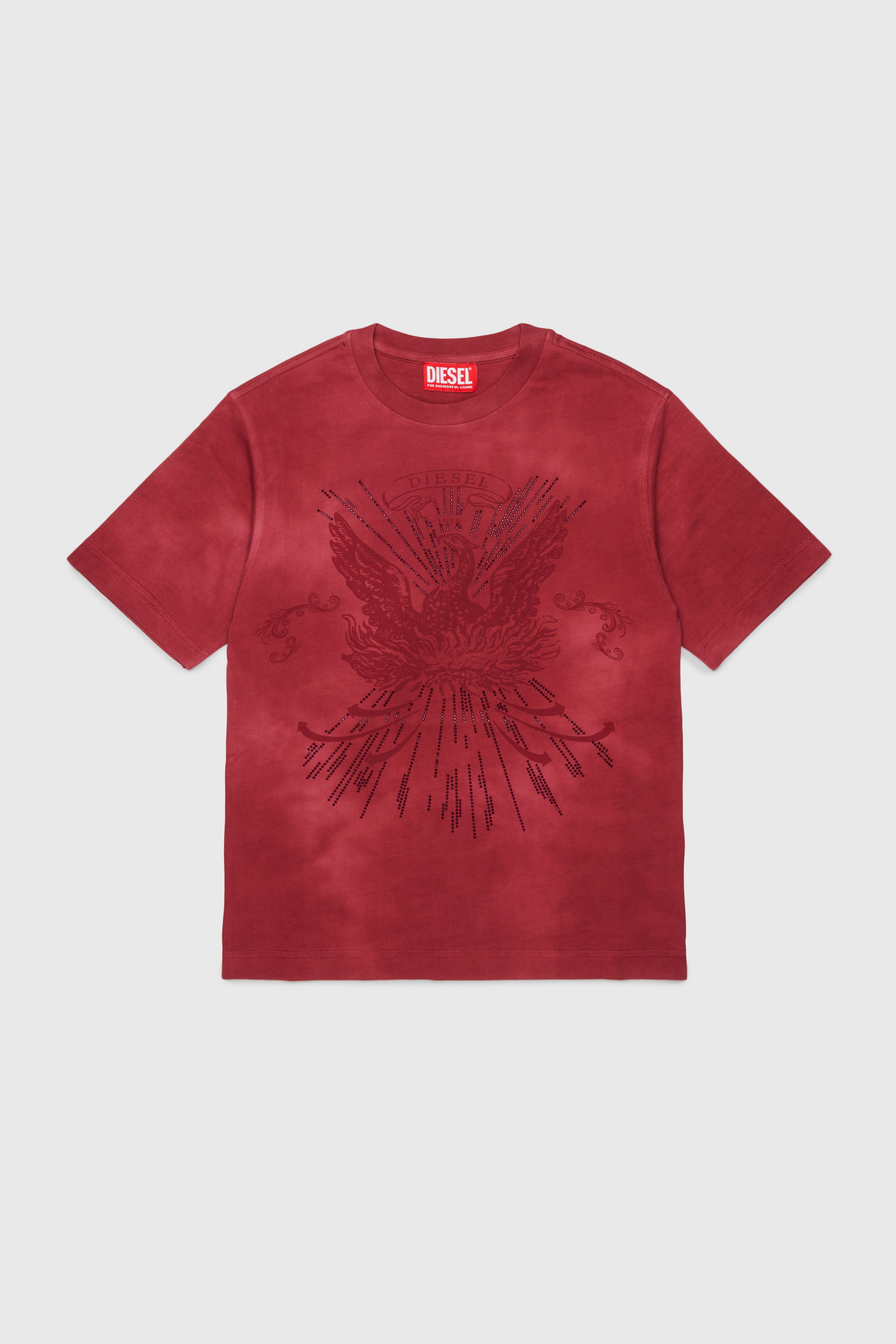 Diesel - TFIN OVER, Camiseta con motivo de f&eacute;nix decorado Hombre in Rojo - 1