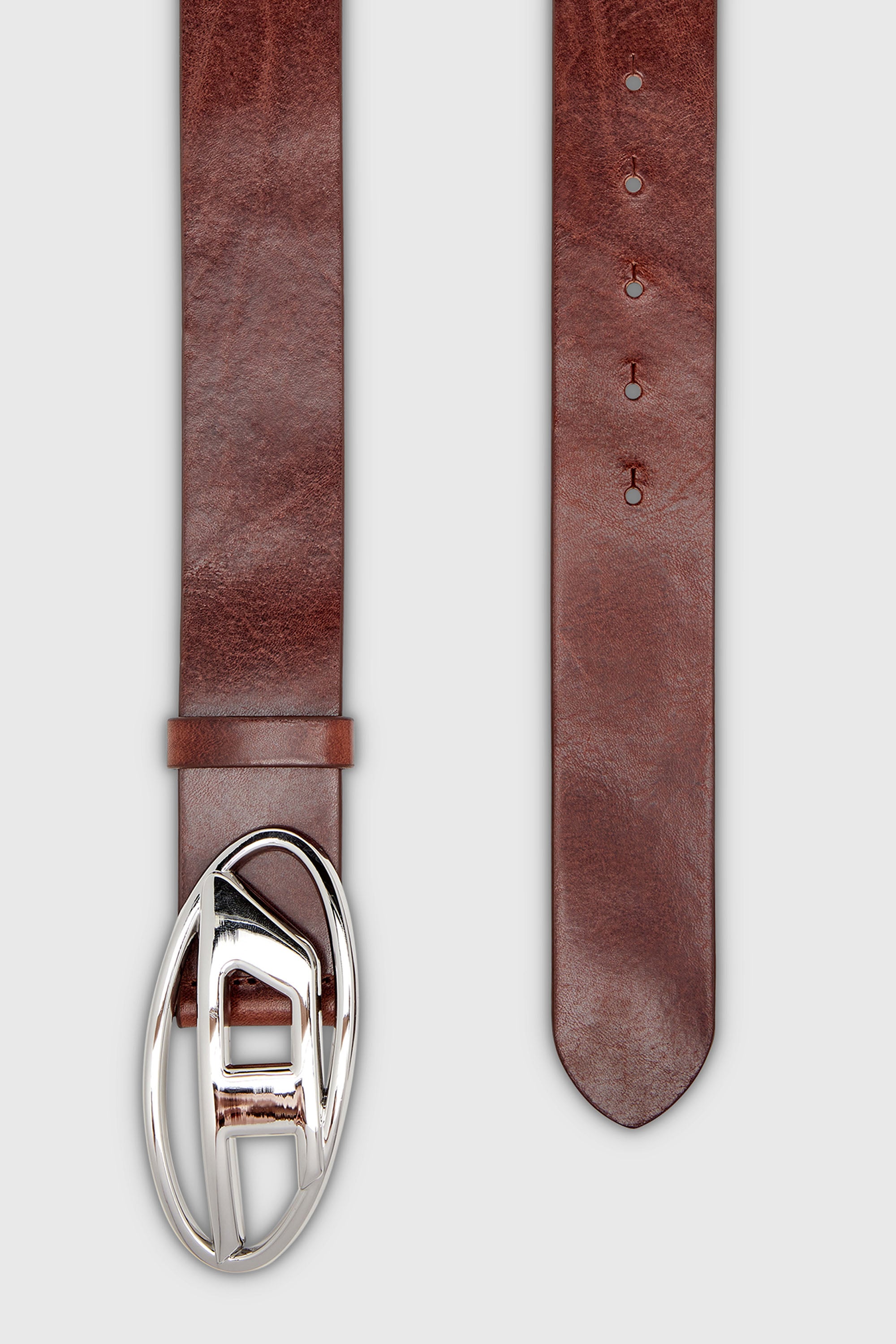 Diesel - B-1DR W, Cintur&oacute;n 3.9 cm de cuero con hebilla Oval D Mujer in Marr&oacute;n - 2