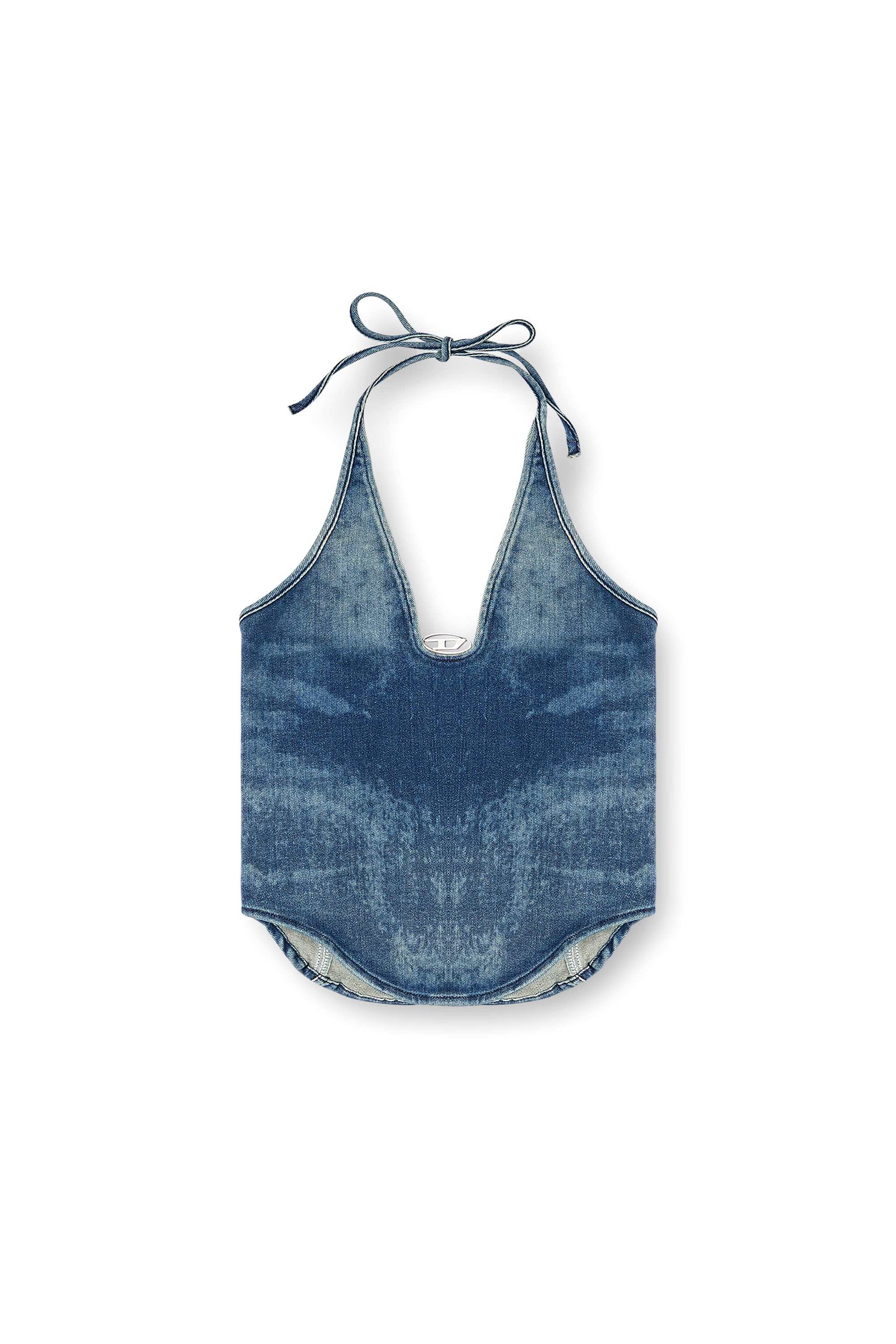 Diesel - DE-JANICE-S, Top sin espalda en Reform denim Mujer in Azul marino - 3