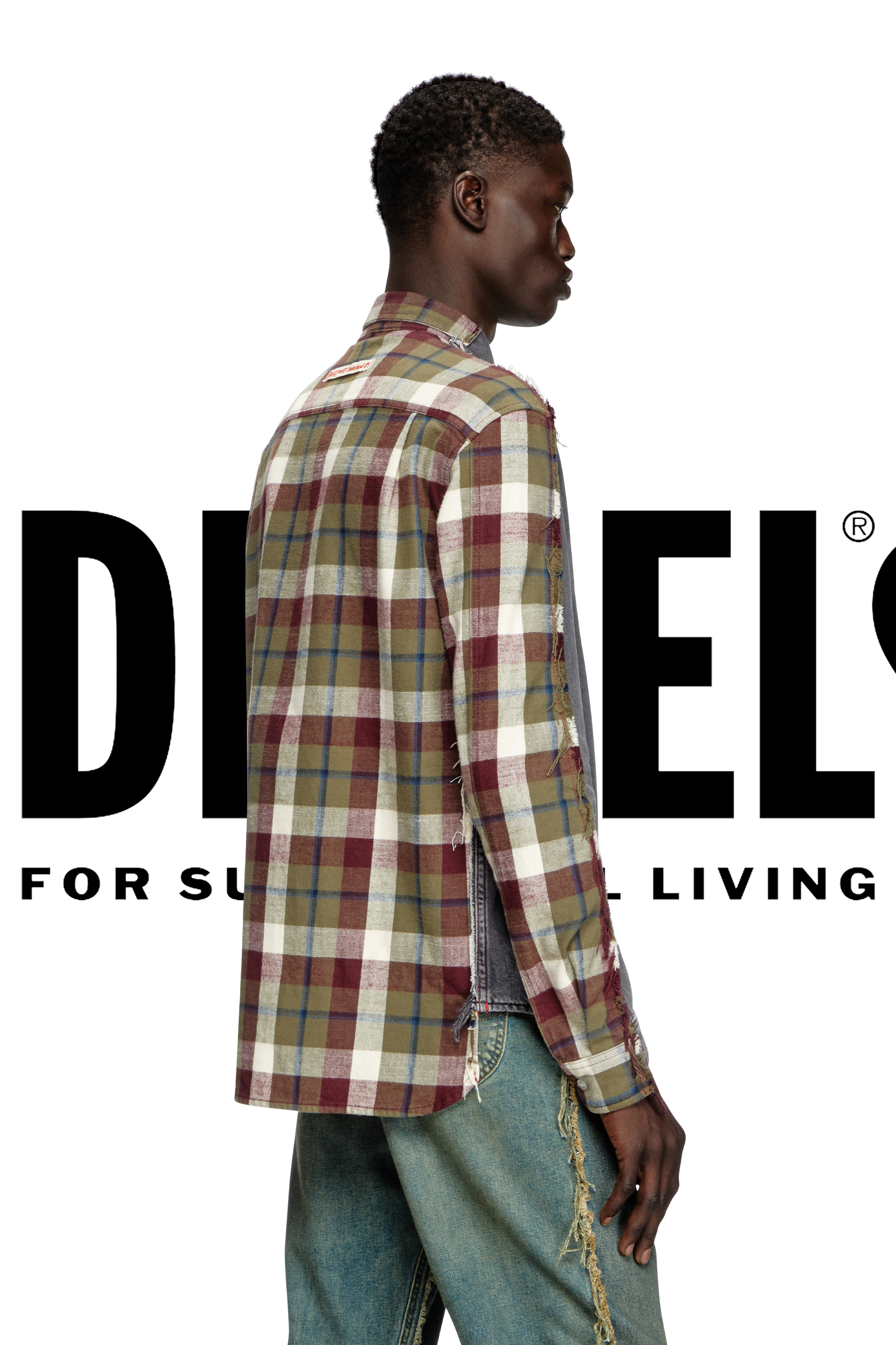 Diesel - Shirt Dieseloves 7A, Camisa de denim y diseño de cuadros Unisex in Multicolor - 4