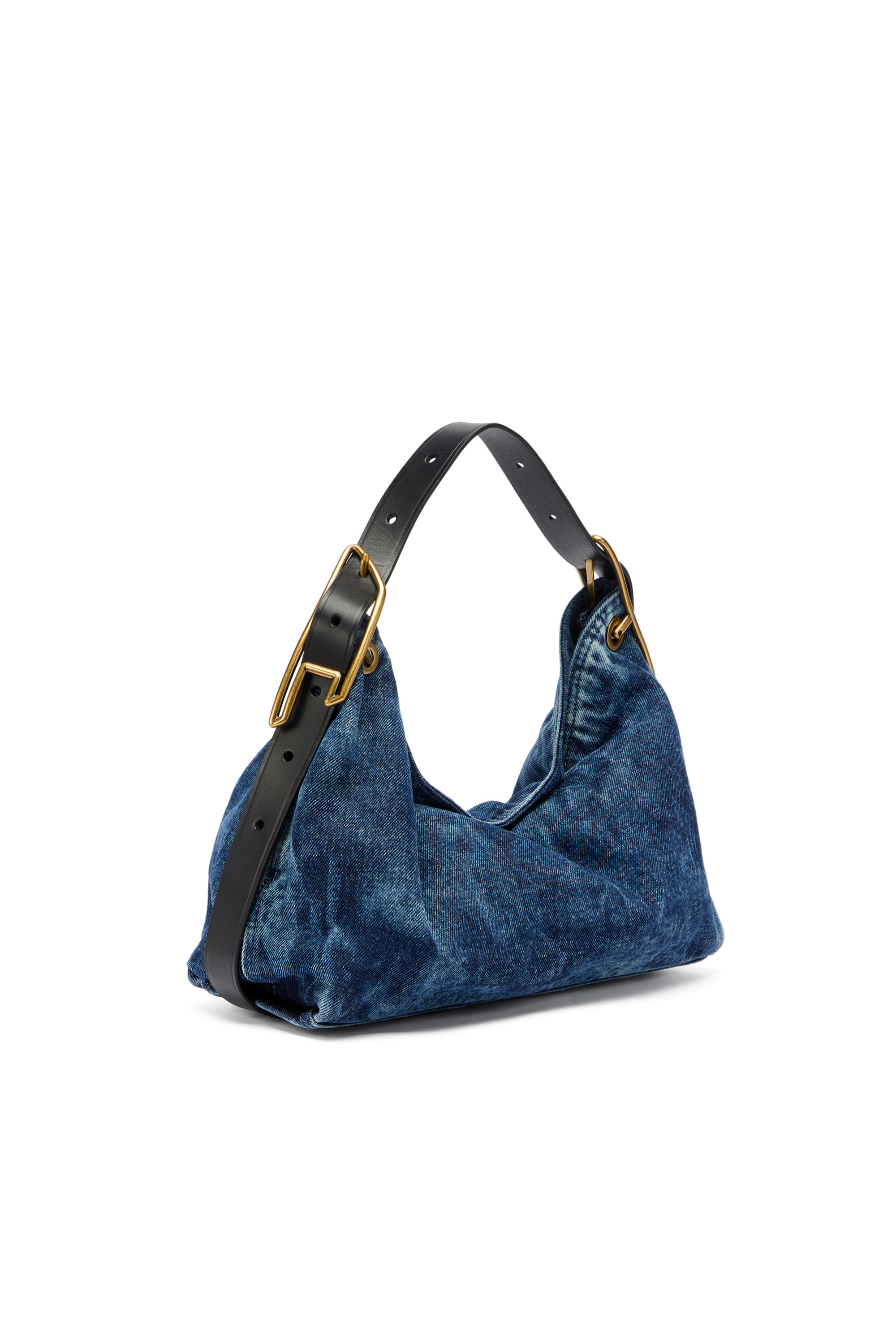 Diesel - D-LINE SHOULDER, D-Line-Bolso de hombro en deim Mujer in Azul marino - 1