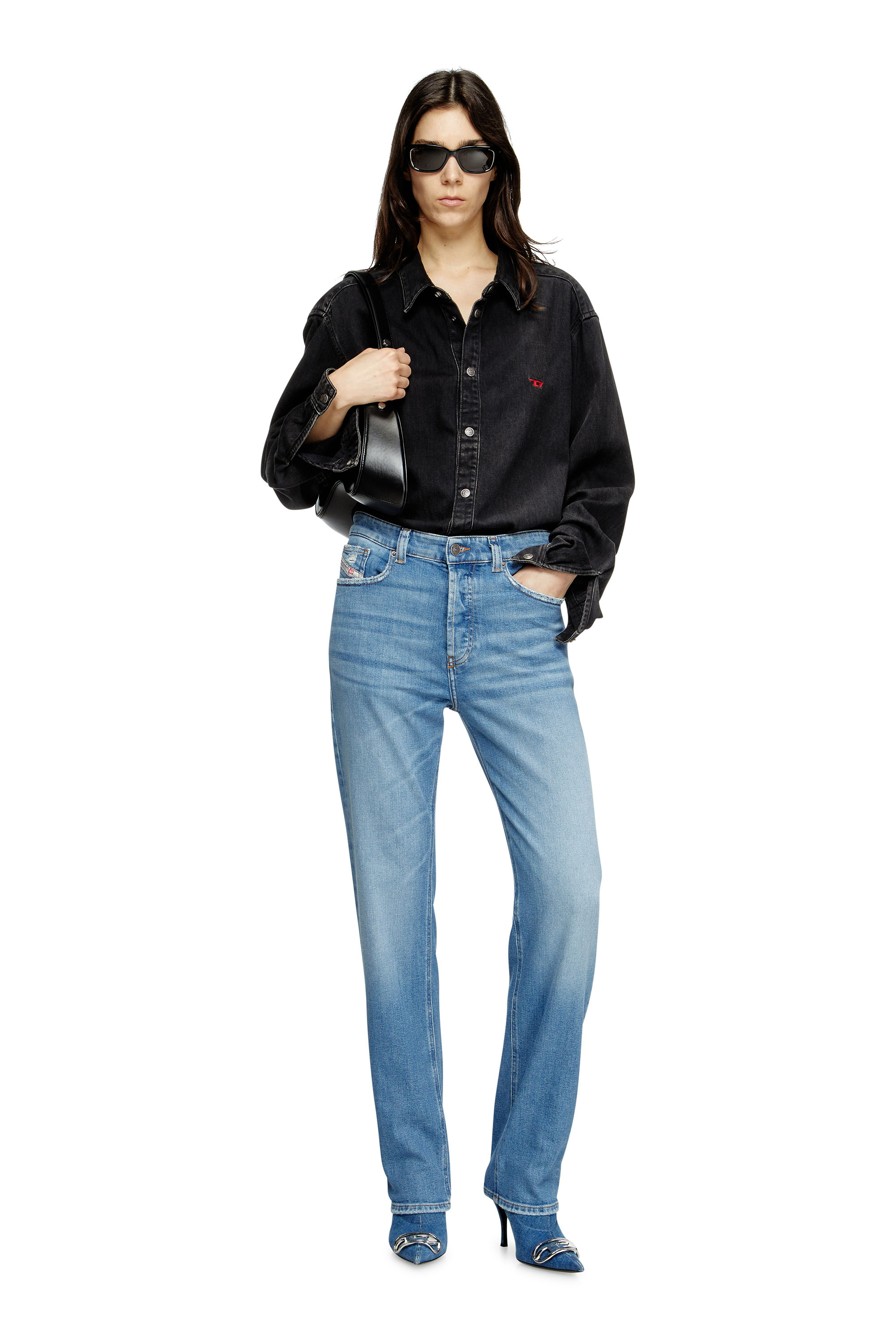 Diesel - Regular Jeans 1988 D-Ark 09M22 Mujer, Azul Claro - 2