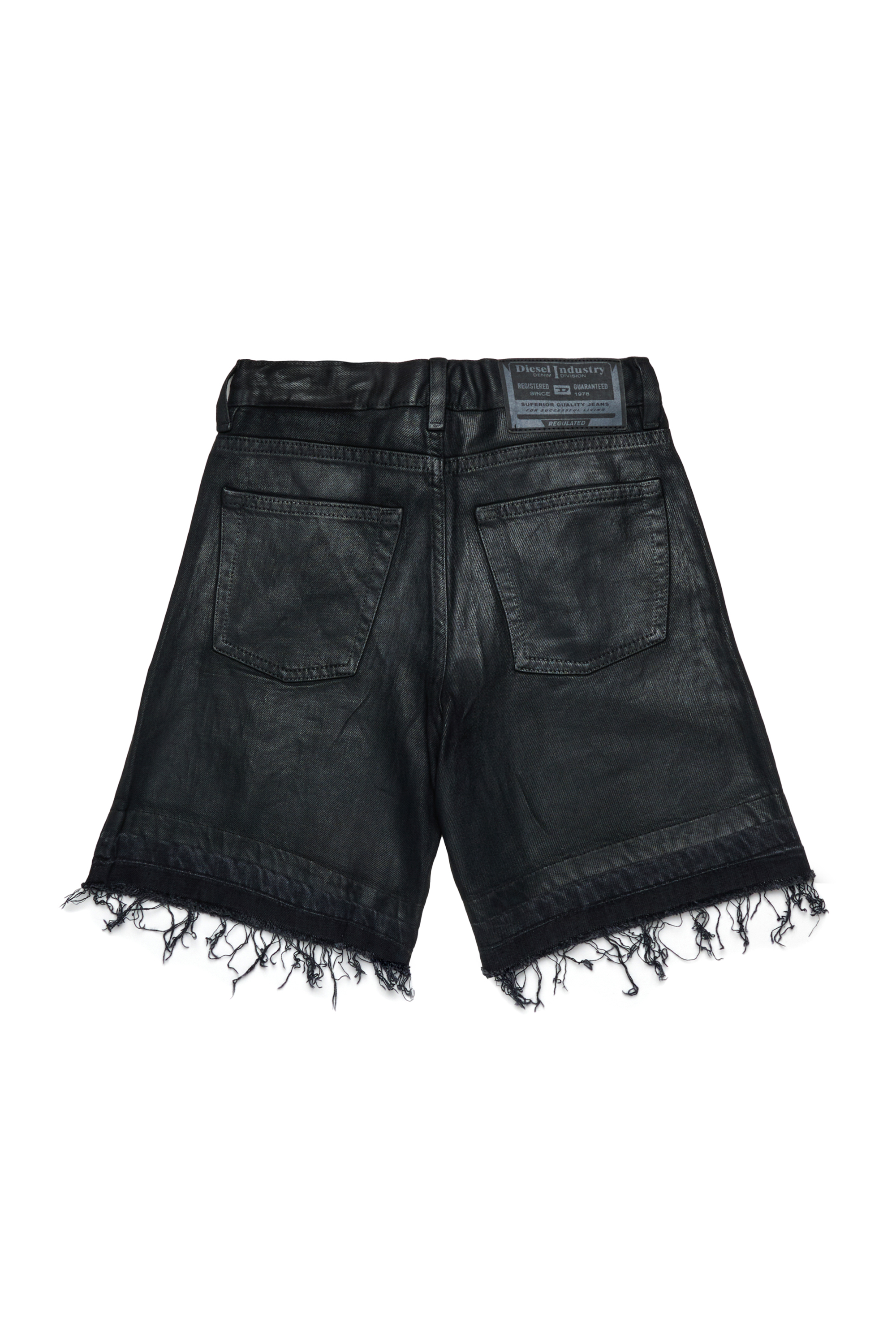 Diesel - D-ARGJX-SHORT-SP-J, Shorts vaqueros con detalles deshilachados Mujer in Negro - 2