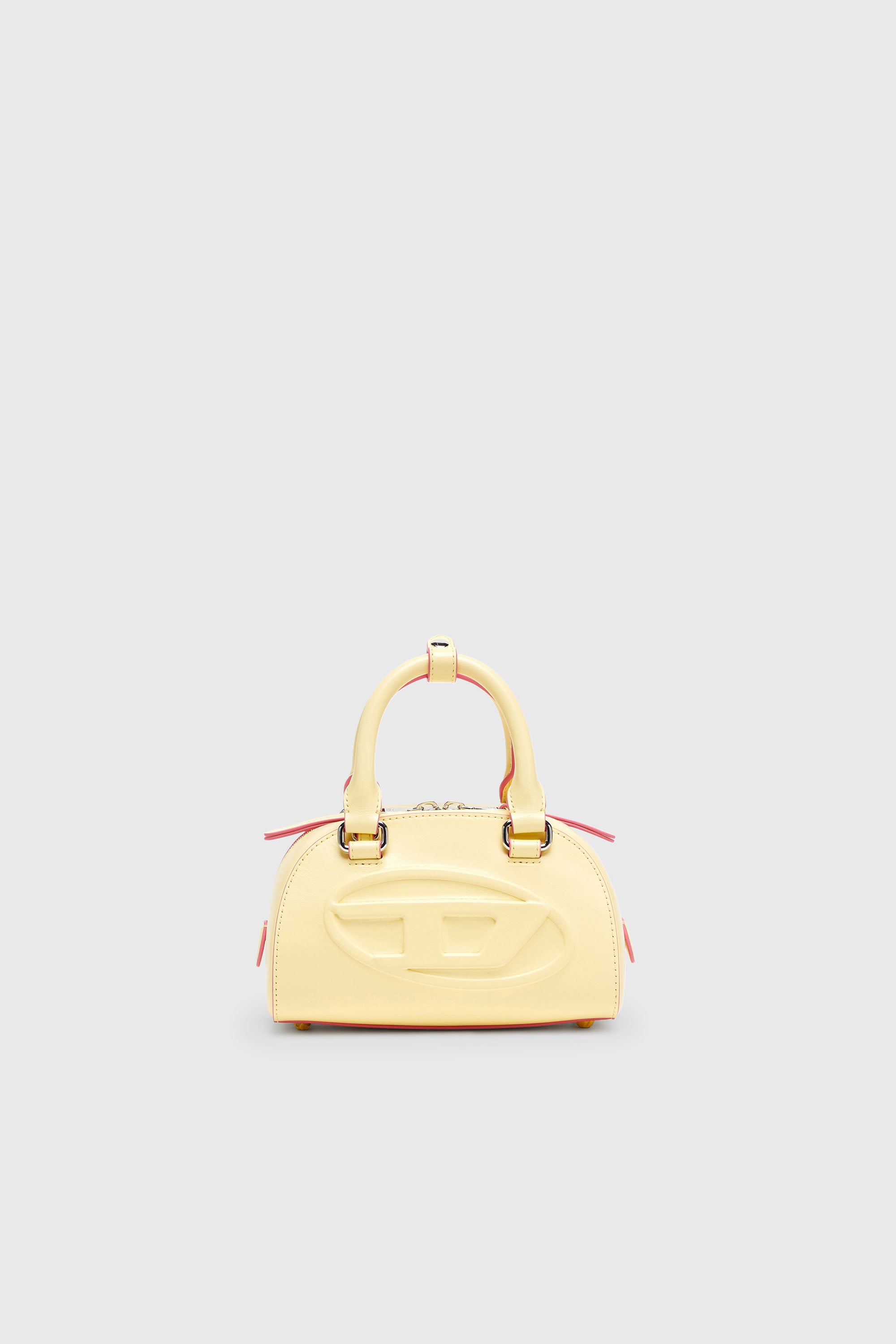 Diesel - 1DR DOME CROSSBODY, 1DR Dome -Peque&ntilde;o bolso bowling de cuero Mujer in Amarillo - 1