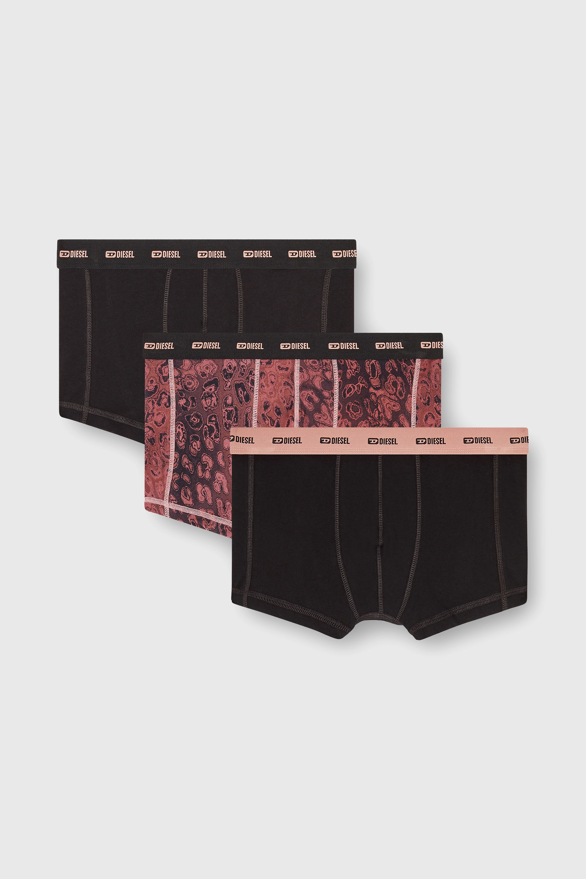 Diesel - DAMIEN-UTLT-3PACK, Paquete de tres b&oacute;xers de algod&oacute;n el&aacute;stico Hombre in Morado - 1