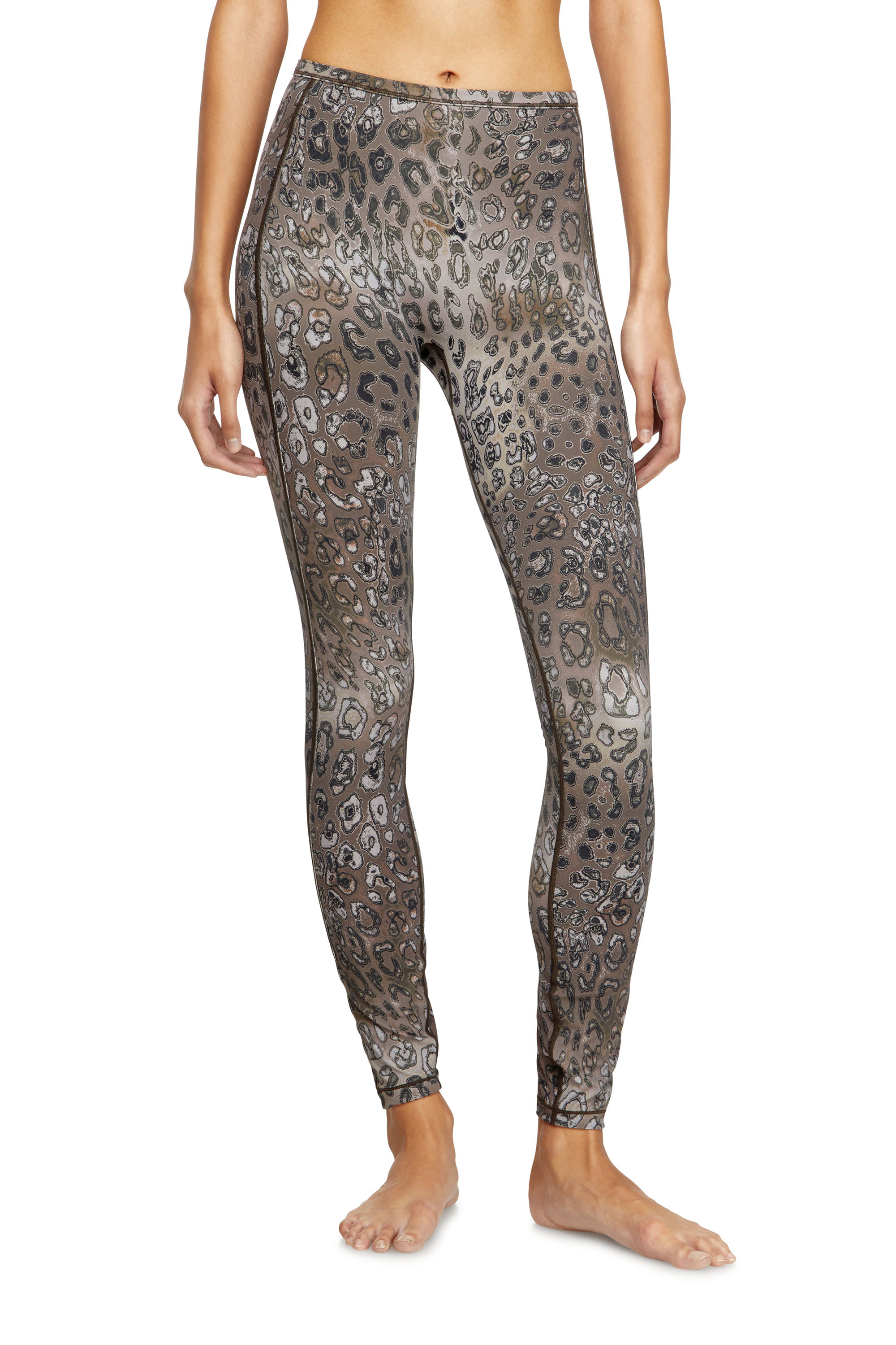 Diesel - MEREDITH-UTLT, Leggings de nailon con estampado de leopardo Mujer in Marrón - 3