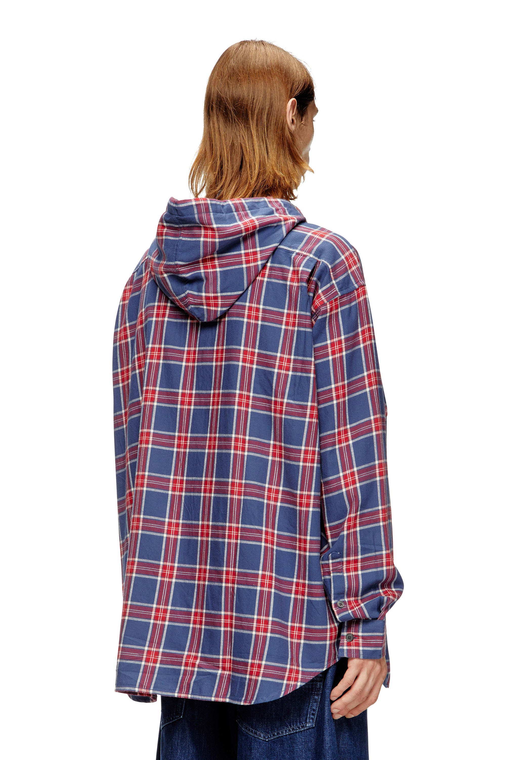 Diesel - S-DEWNY-HOOD-AJFI, Camisa con capucha de algodón y bordado 3D Hombre in Multicolor - 4