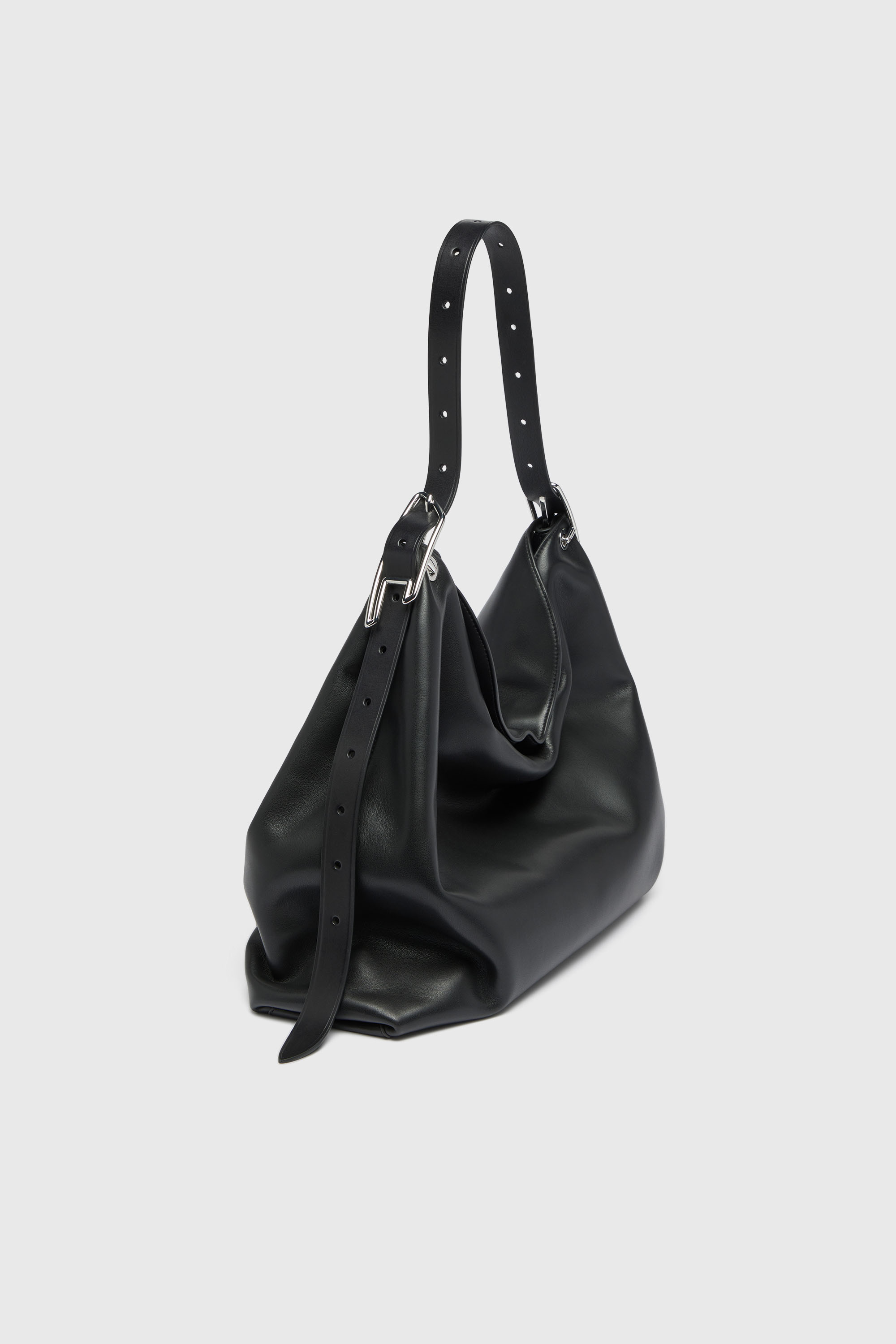 Diesel - D-LINE HOBO L, D-Line-Bolso hobo en cuero Mujer in Negro - 1
