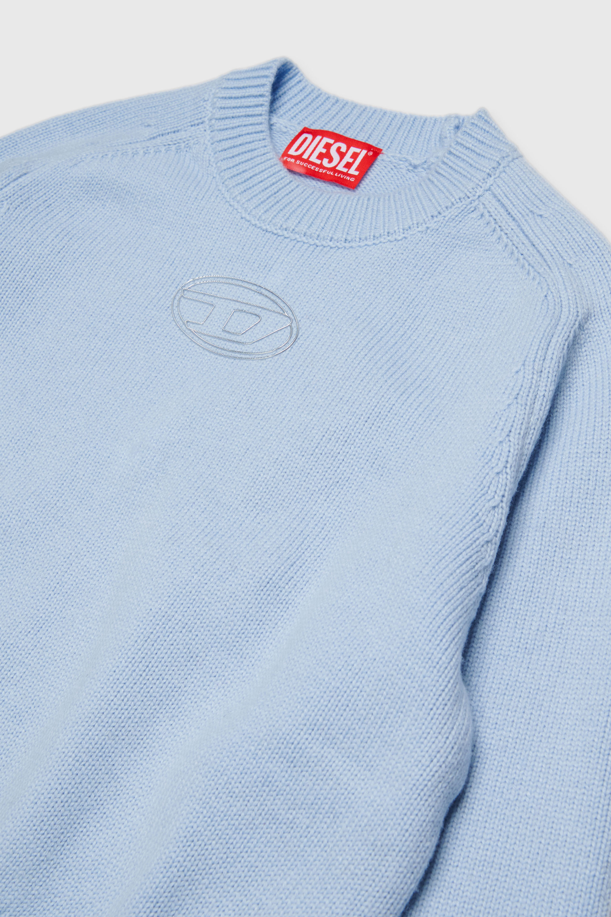 Diesel - KIMLIN, Cashmere-enriched jumper con logo Oval D Mujer in Azul marino - 3