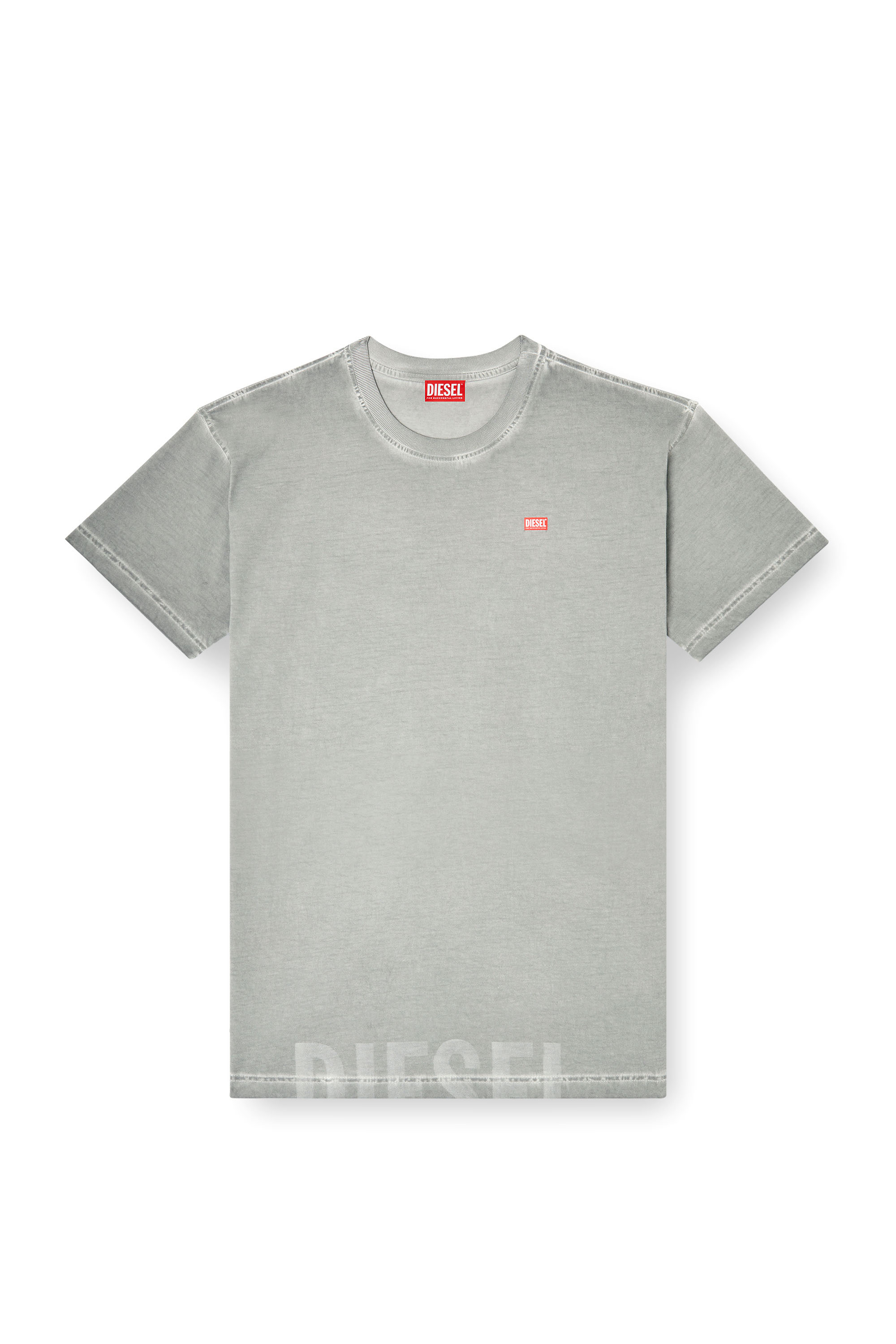 Diesel - T-NORM-T7, Camiseta de cuello redondo de algod&oacute;n con estampado Hombre in Gris - 3