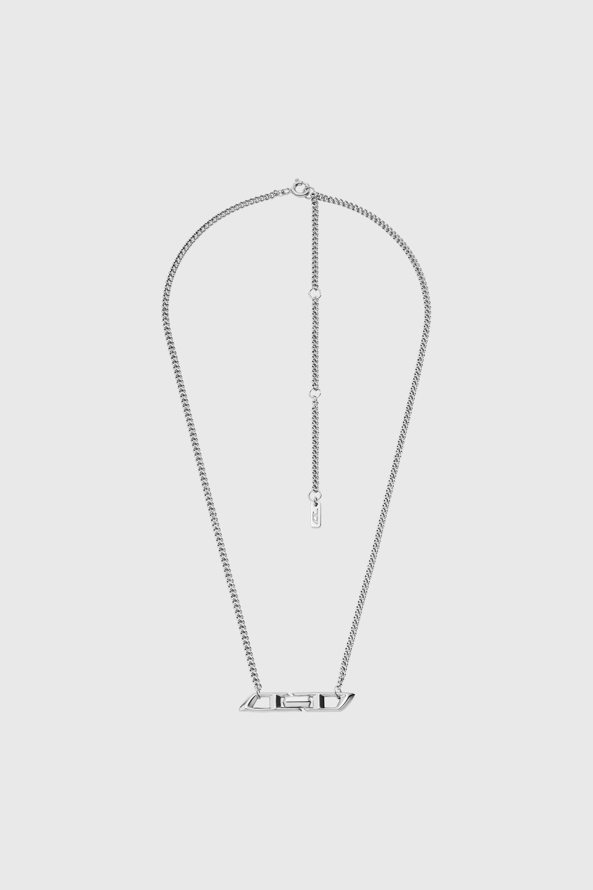 Diesel - DL1351040 STERLING SILVER JEWEL, Collar con el logotipo D de plata esterlina Unisex in Plateado - 1