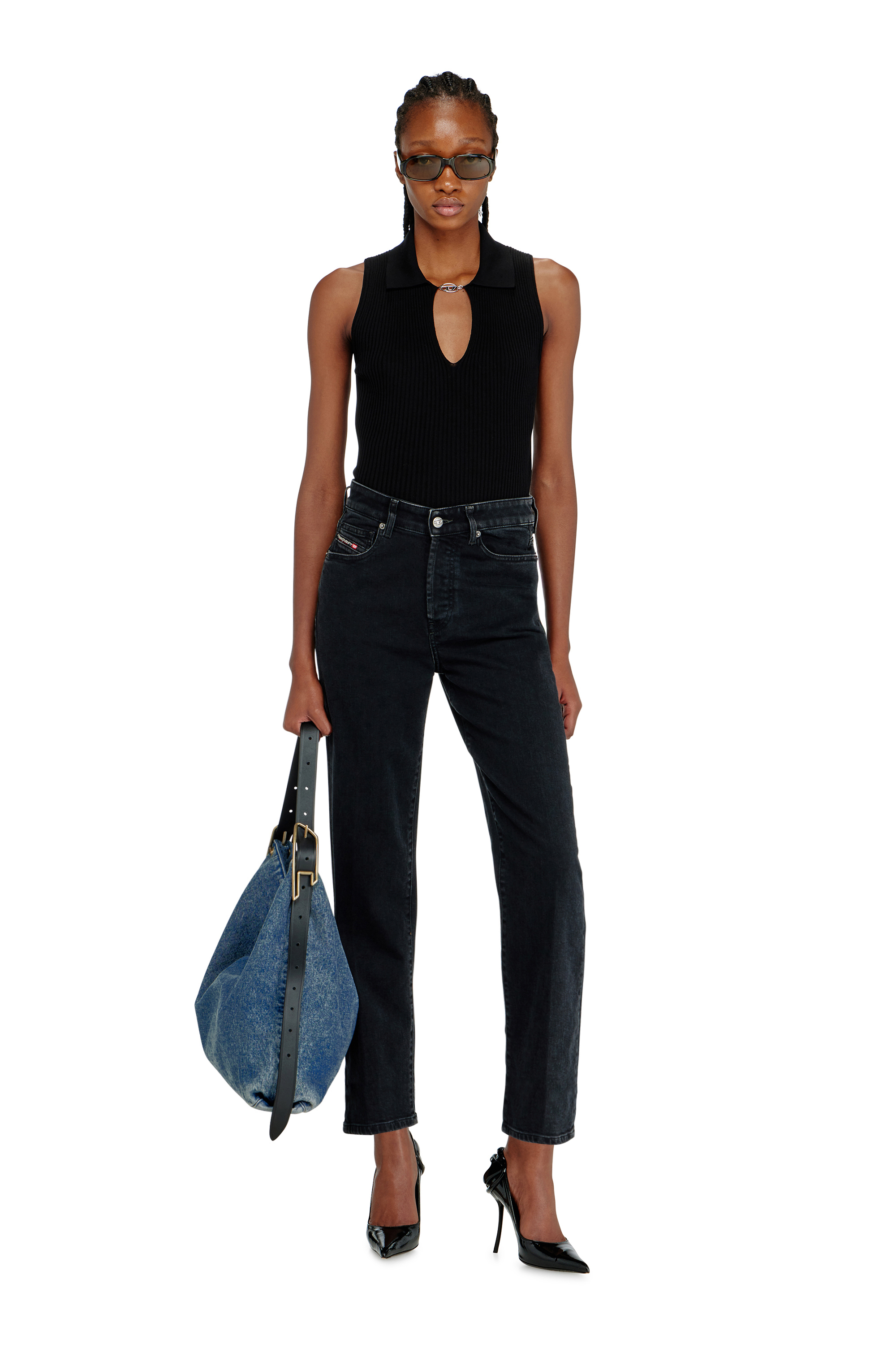 Diesel - Regular Jeans 1981 D-Went 09N89 Mujer, Negro/Gris oscuro - 1