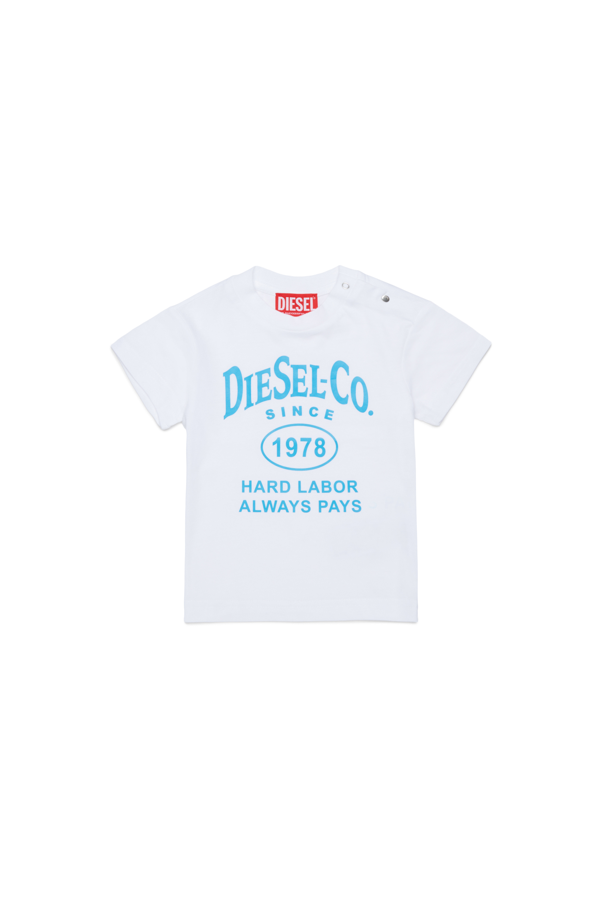 Diesel - TSINB, Camiseta de algod&oacute;n con estampado de eslogan Hombre in Blanco - 1