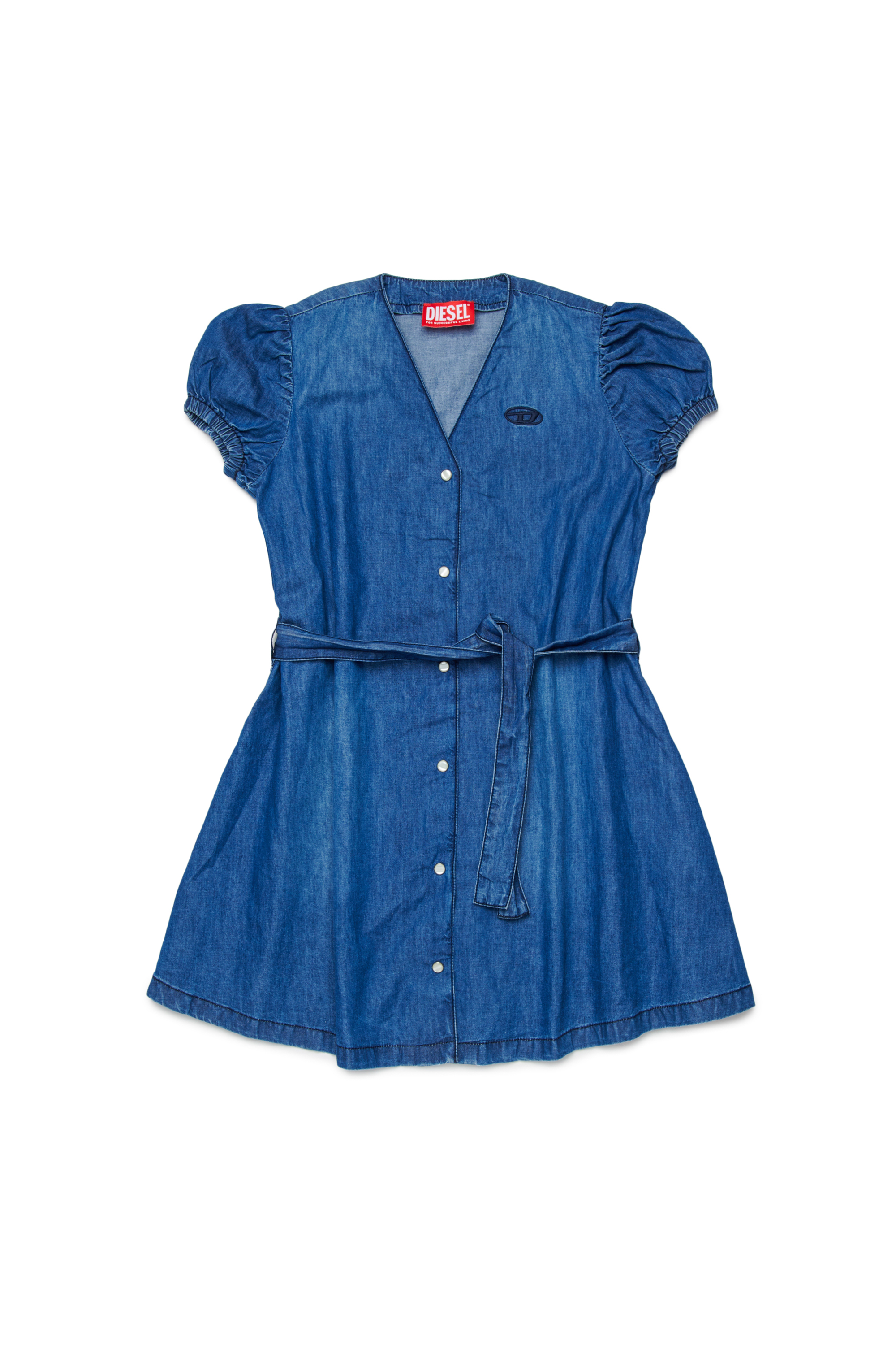 Diesel - DALFIE, Vestido vaquero con mangas abullonadas Mujer in Azul marino - 1