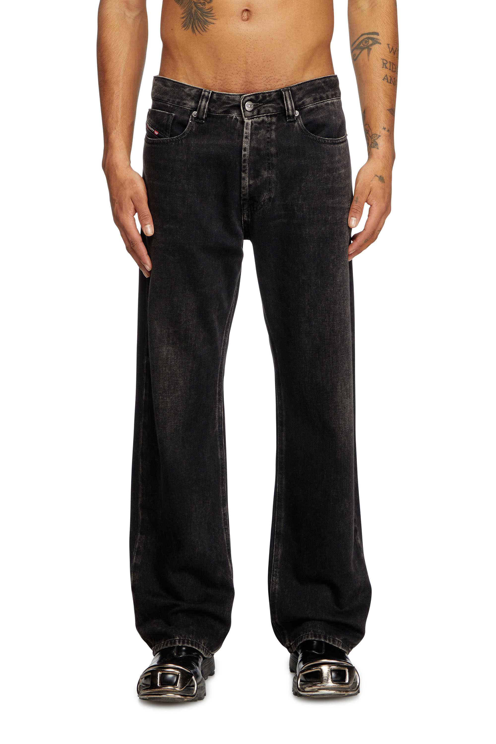 Diesel - Relaxed Jeans 1980 D-Eeper 09J96 Hombre, Negro/Gris oscuro - 1