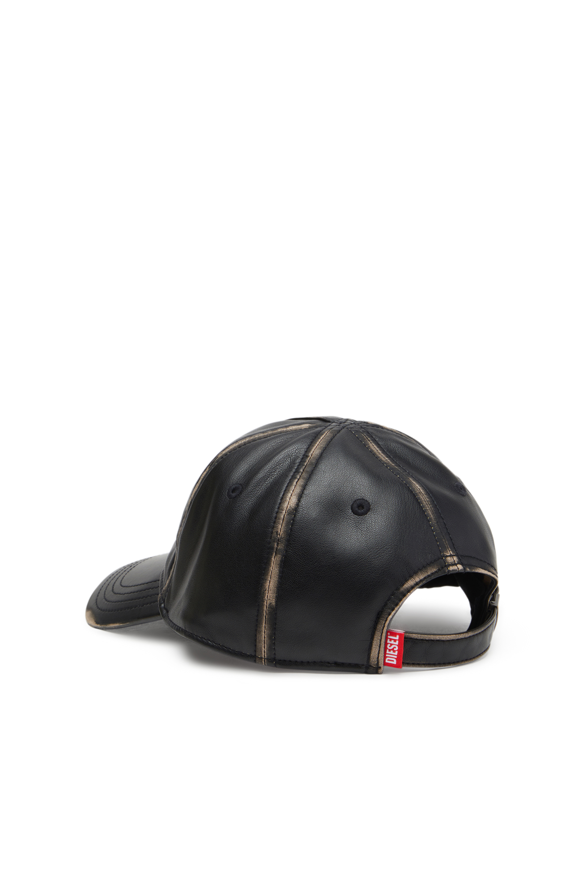 Diesel - C-HEATHER, Gorra de béisbol de cuero sintético Hombre in Negro - 2