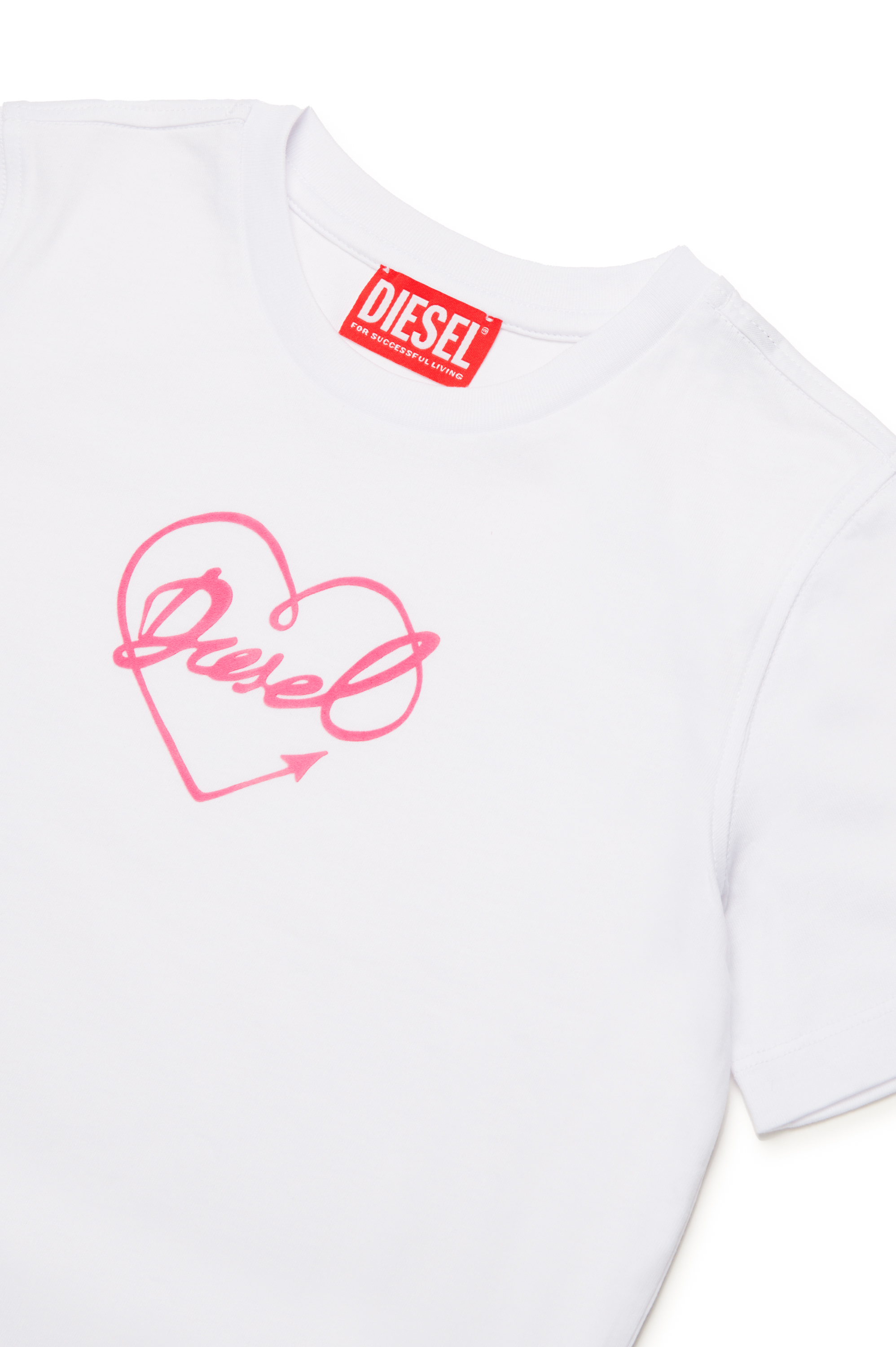 Diesel - TREGL4, Camiseta con corazón con logotipo en relieve Mujer in Blanco - 3