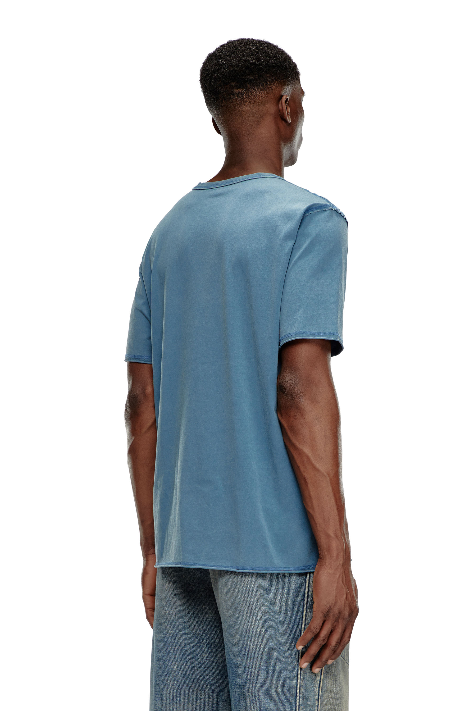 Diesel - T-RAWJUST, Hombre Camiseta desteñida con bordado a tono in Azul marino - Image 4