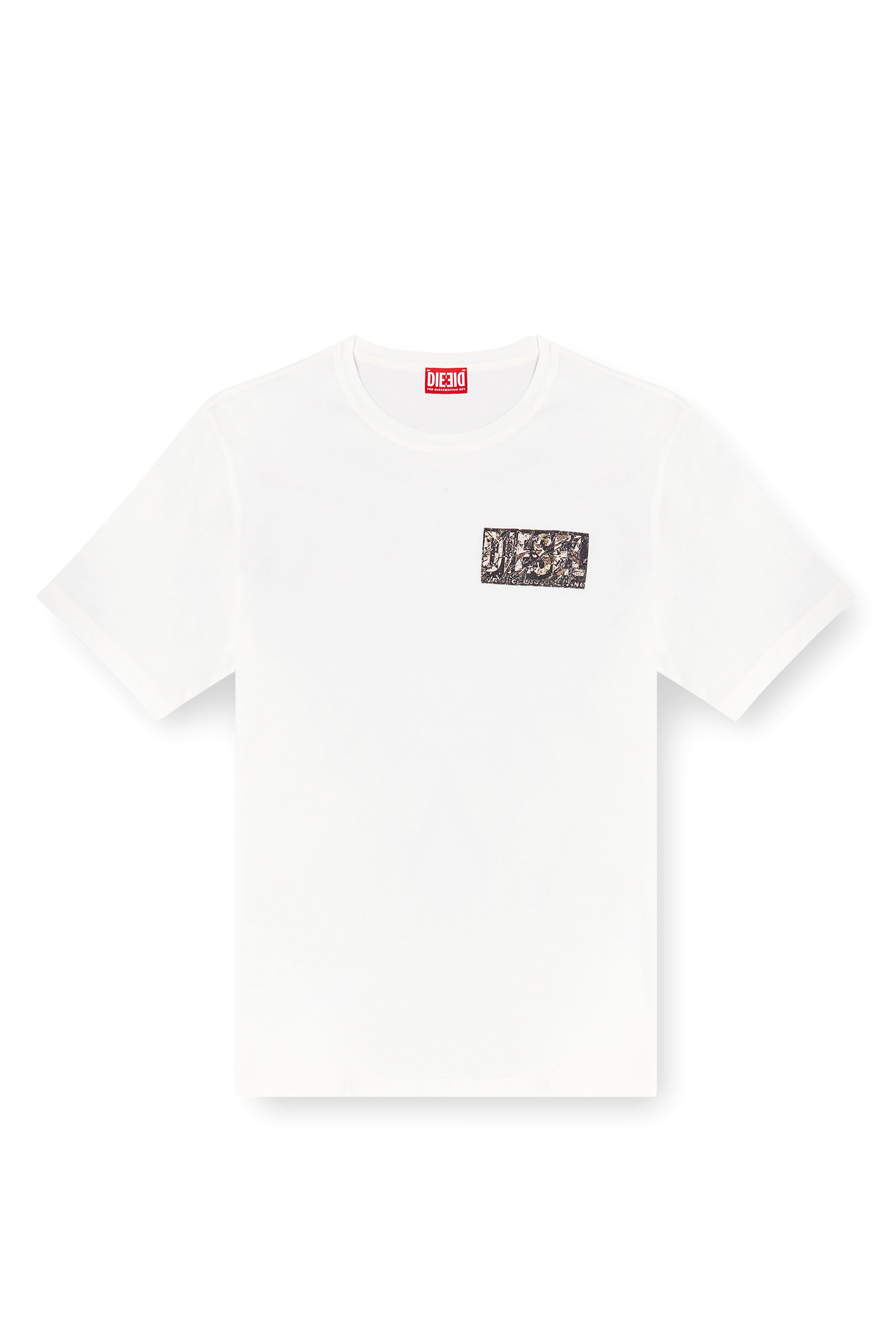 Diesel - T-ADJUST-R19, Camiseta con parche de gabardina con el logotipo Hombre in Blanco - 3