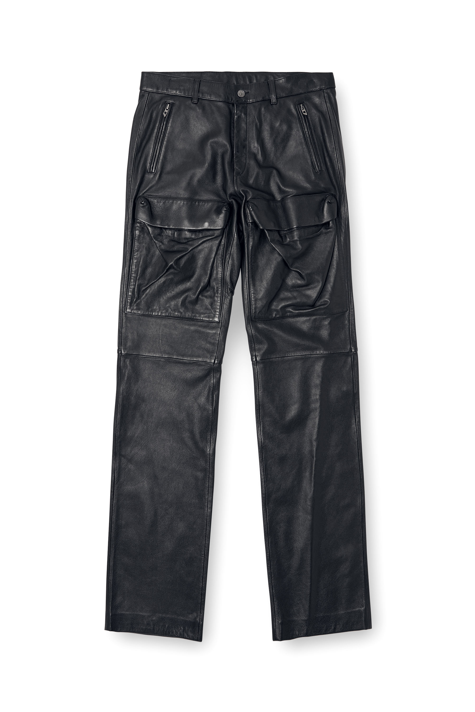 Diesel - P-GAST, Pantalones de cuero con bolsillos utility Hombre in Negro - 3