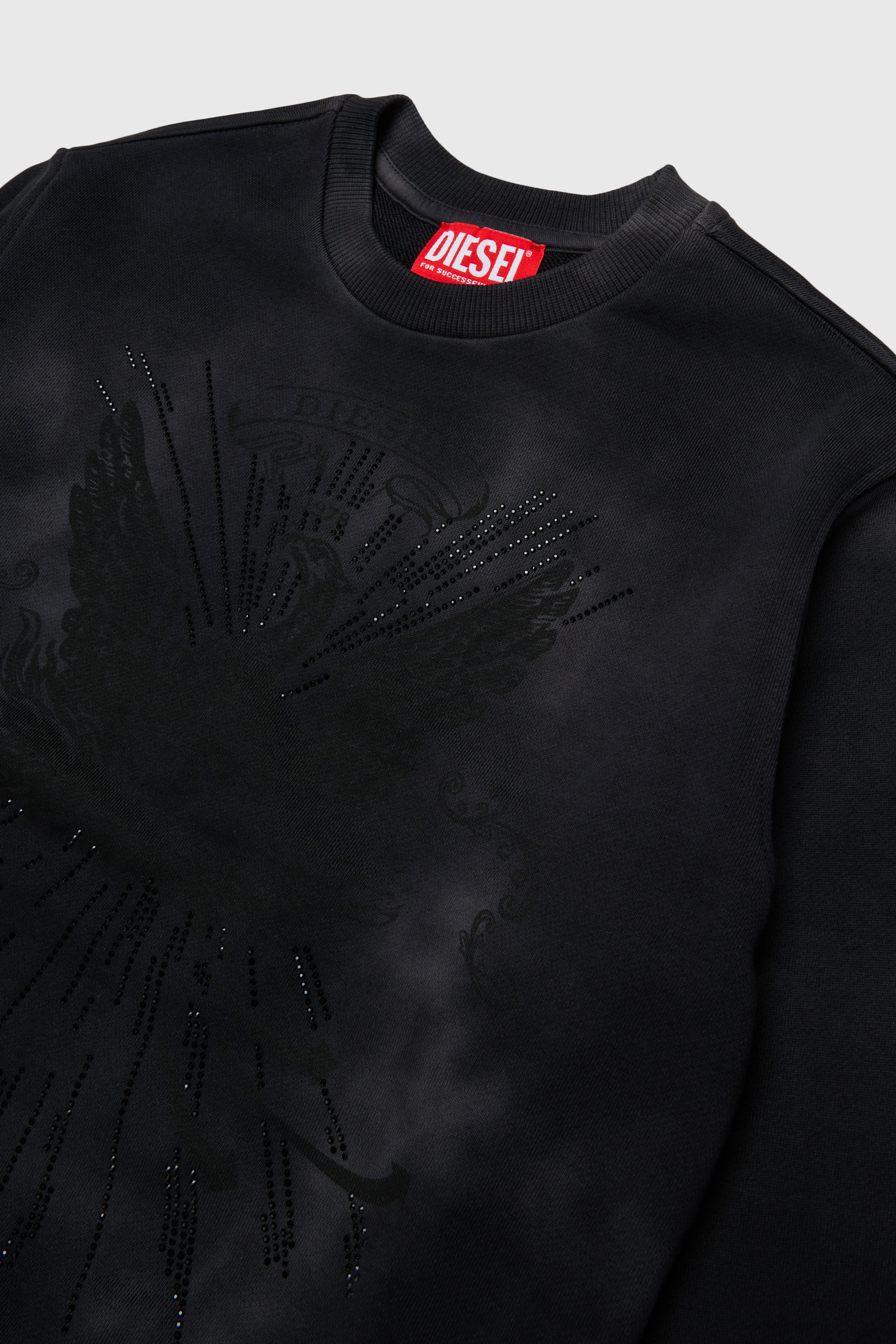 Diesel - SFIN OVER, Sudadera efecto nublado con motivo de f&eacute;nix Hombre in Negro - 3