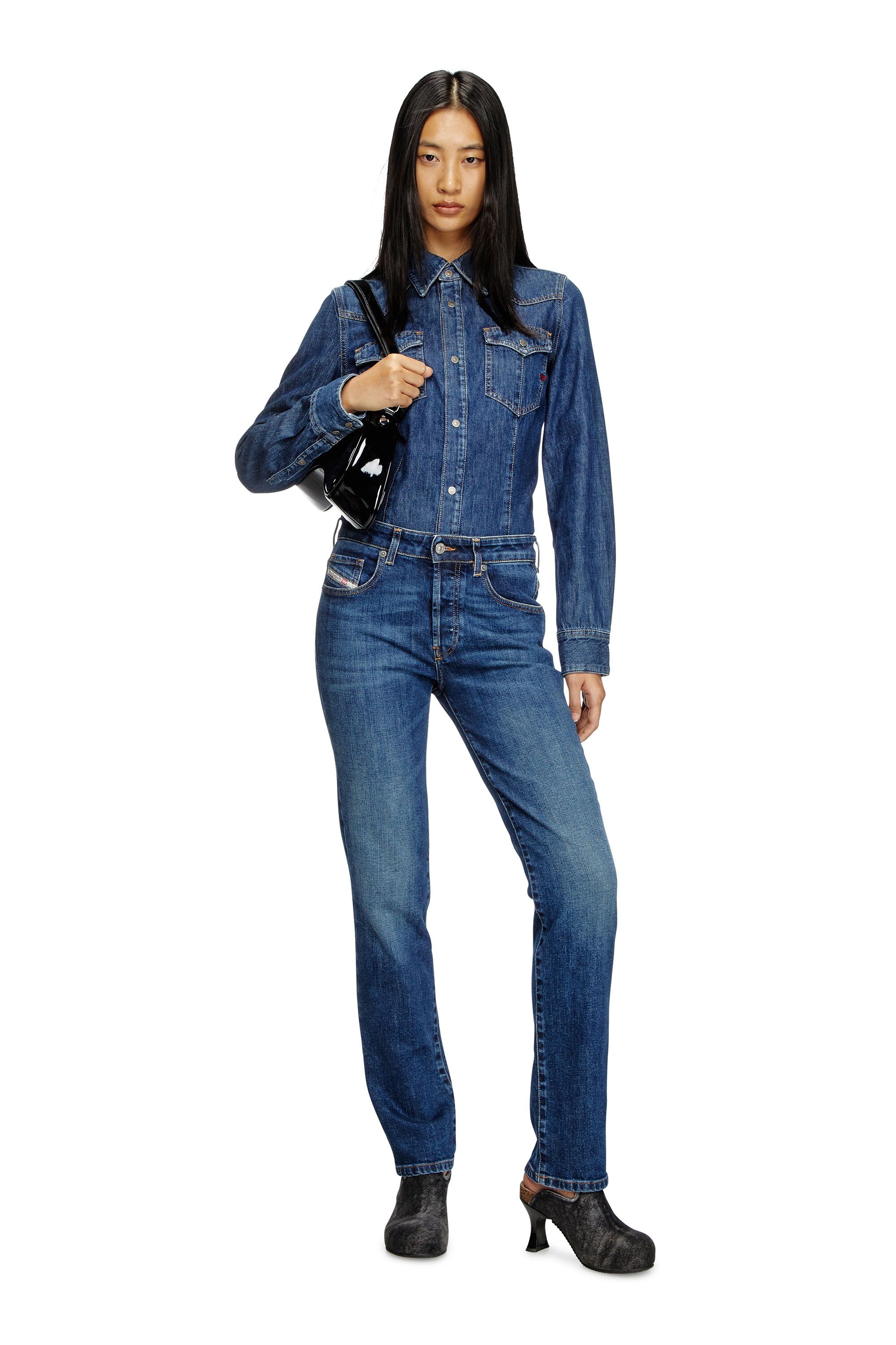 Diesel - DE-WAVES, Camisa western en denim Mujer in Azul marino - 2