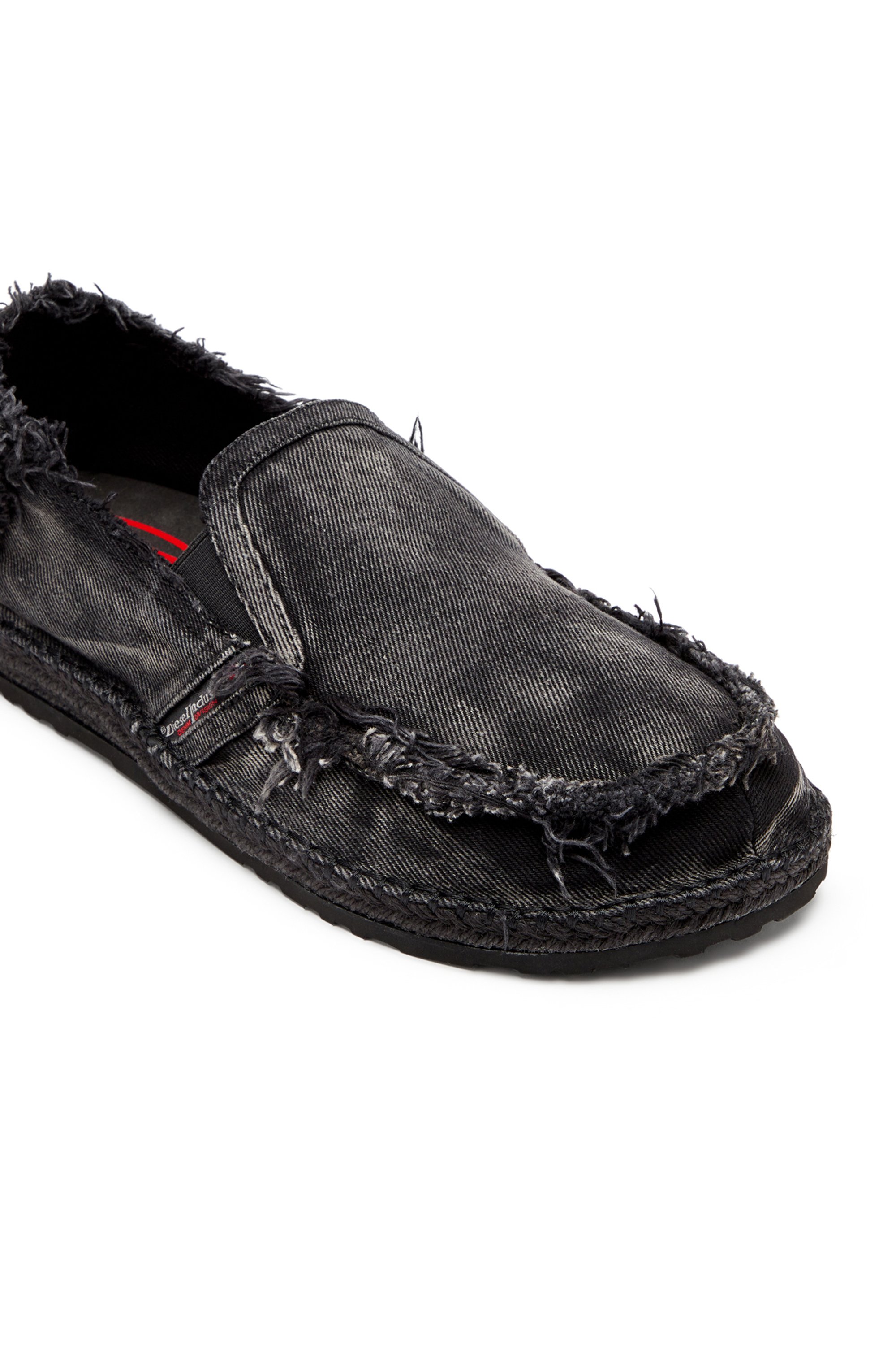 Diesel - D-LUKAS ESP, D-Lukas-Mocasines de esparto en denim desgastado Hombre in Negro - 6