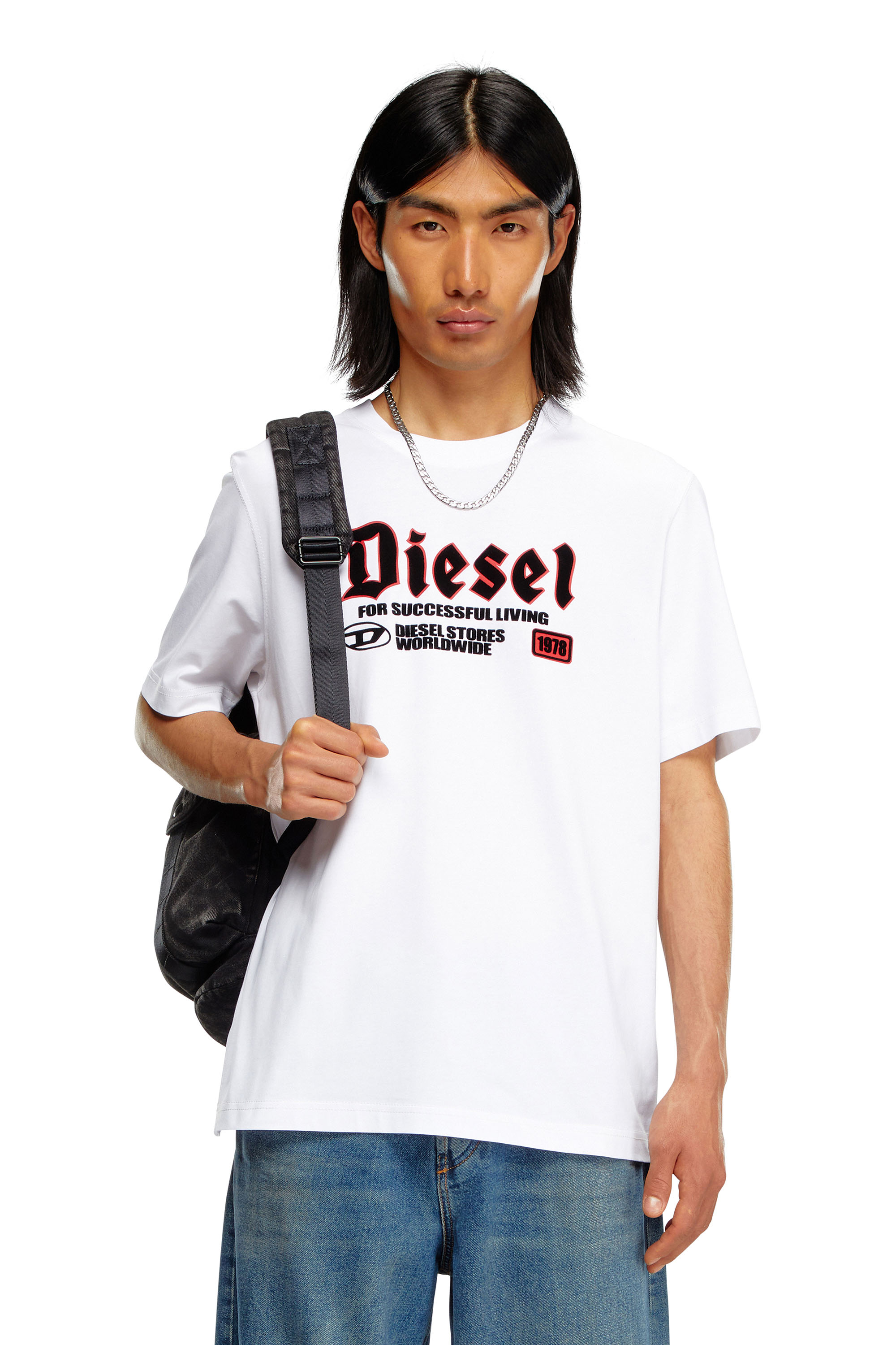 Diesel - T-ADJUST-K1, Hombre Camiseta con estampado Diesel en relieve in Blanco - Image 1