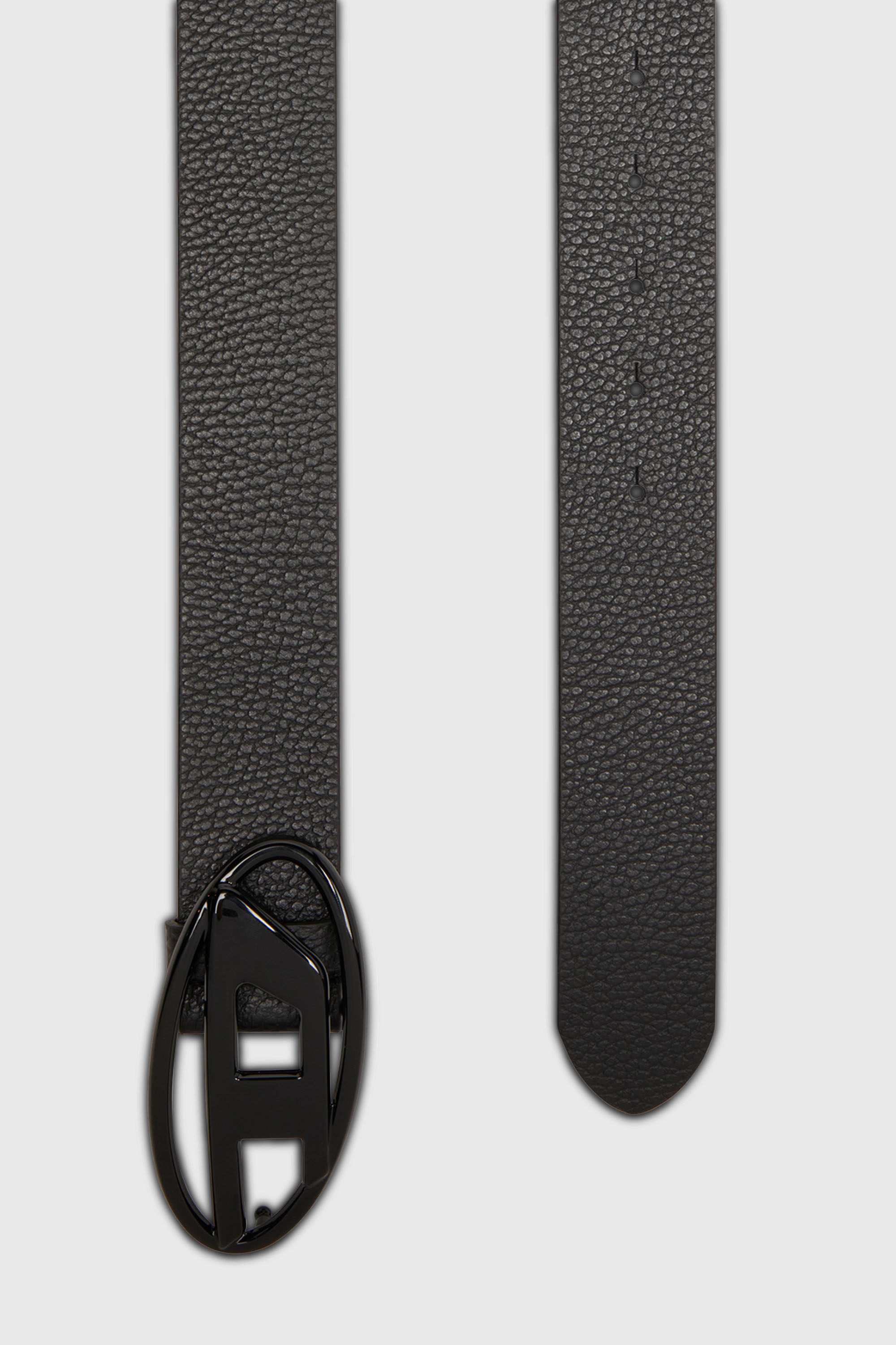 Diesel - B-1DR, Cintur&oacute;n 4 cm de cuero con hebilla mate Oval D Unisex in Negro - 2
