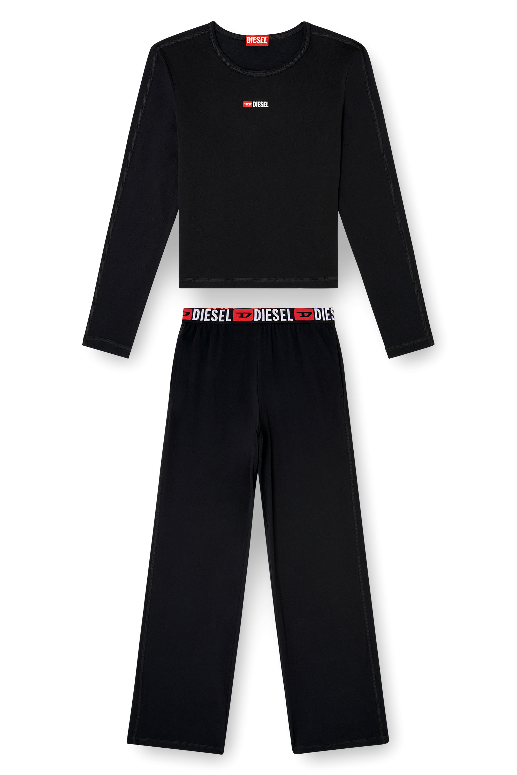 Diesel - SET-GILDA-D-CORE, Pijama de algodón elástico Mujer in Negro - 4
