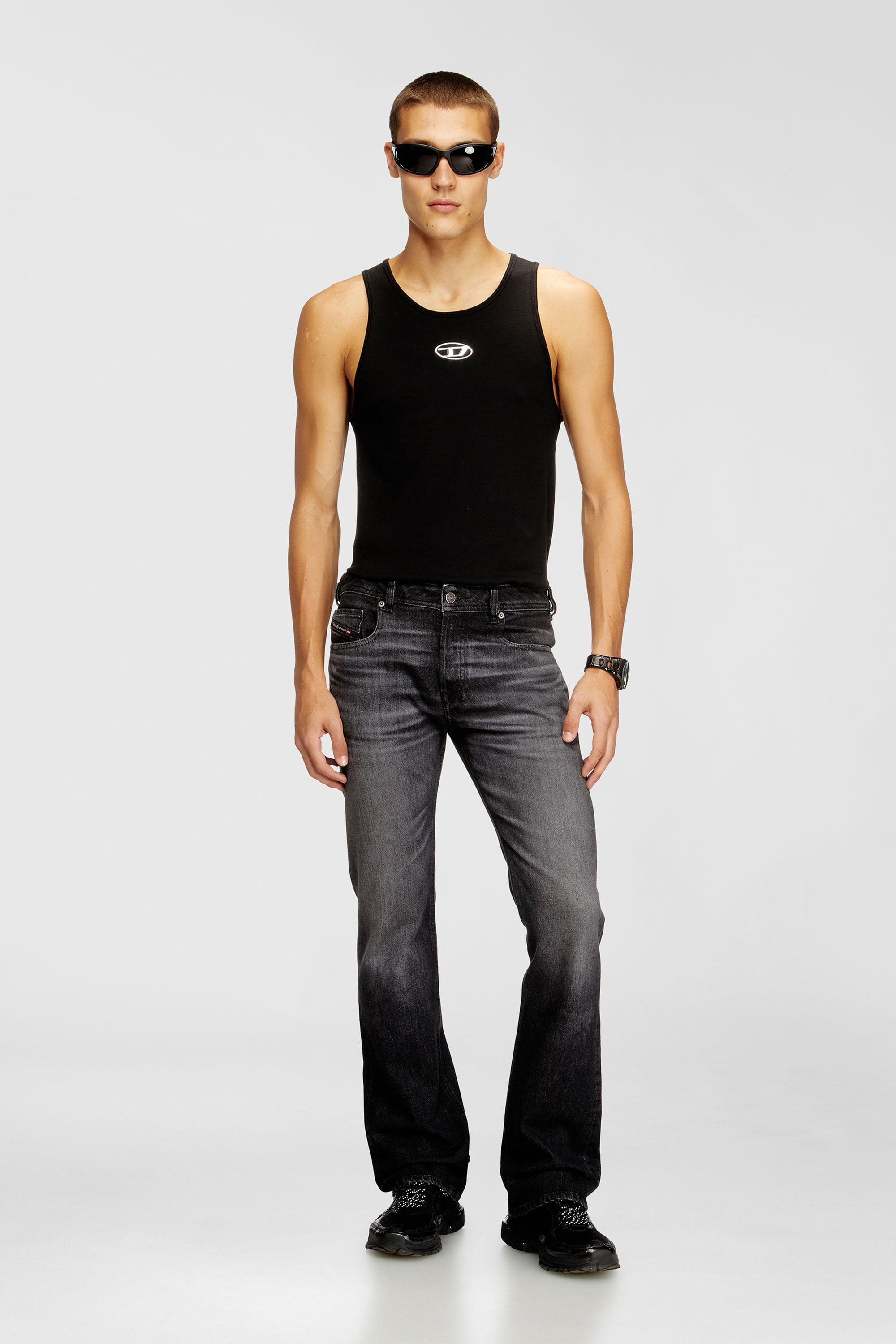 Diesel - Bootcut Jeans 2007 Zatiny 09N48 Hombre, Negro/Gris oscuro - 2
