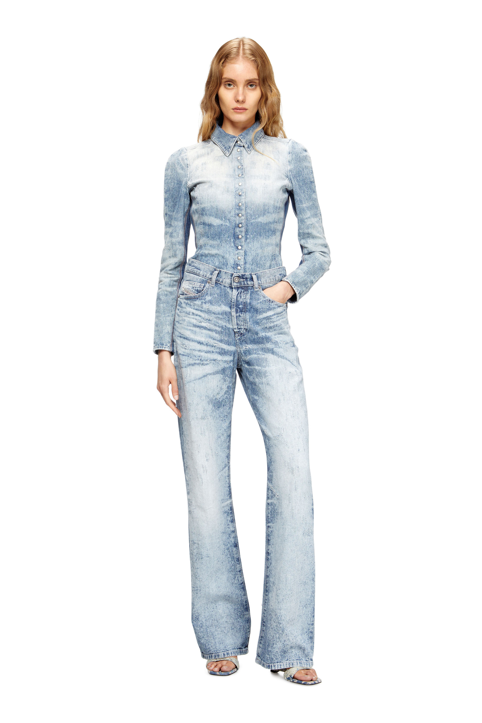 Diesel - Regular Jeans 1971 D-Sent 068TY Mujer, Azul Claro - 2