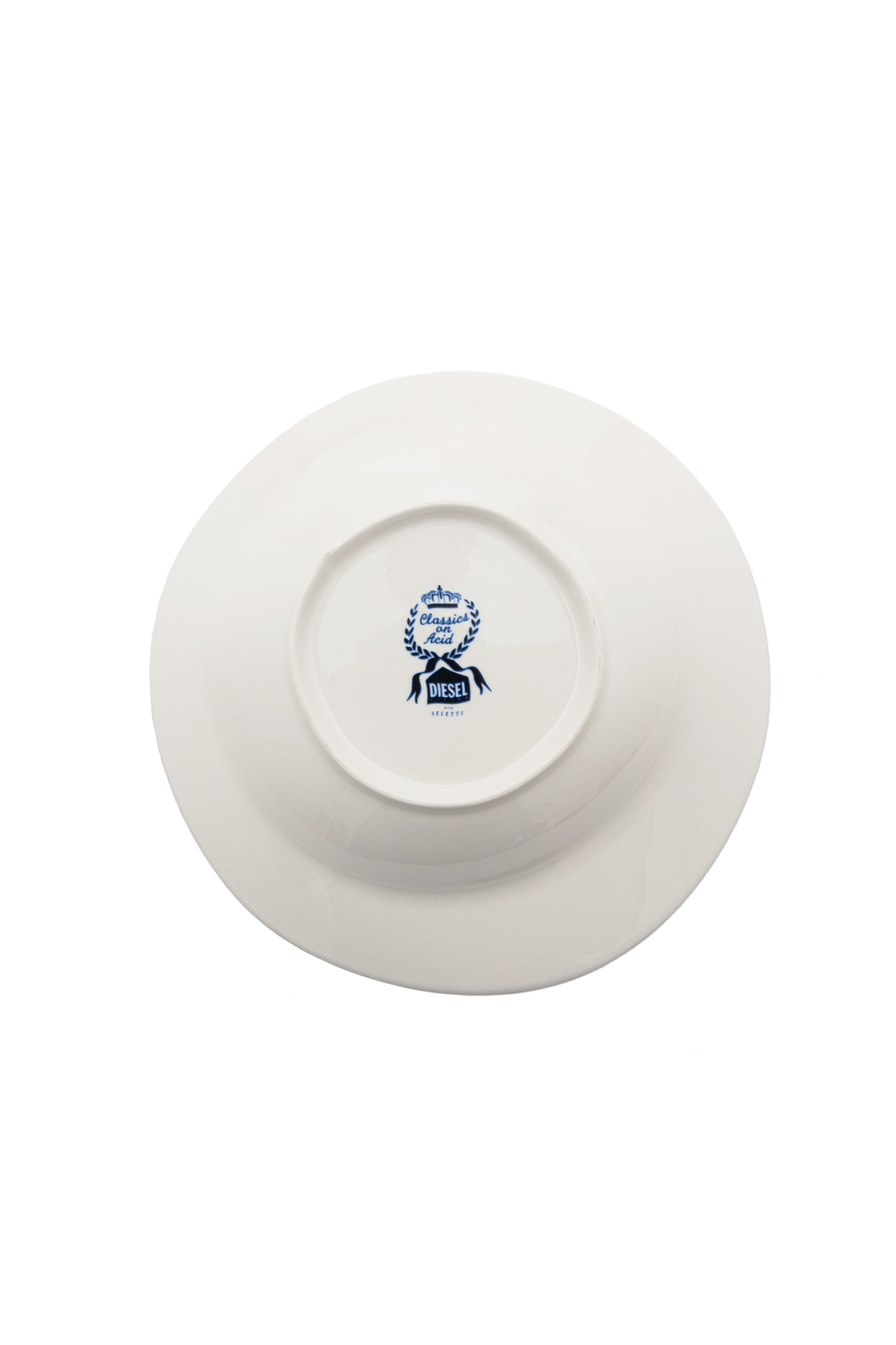 Diesel - 11222 SOUP PLATE IN PORCELAIN "CLASSIC O, Blanco/Azul marino - Image 2