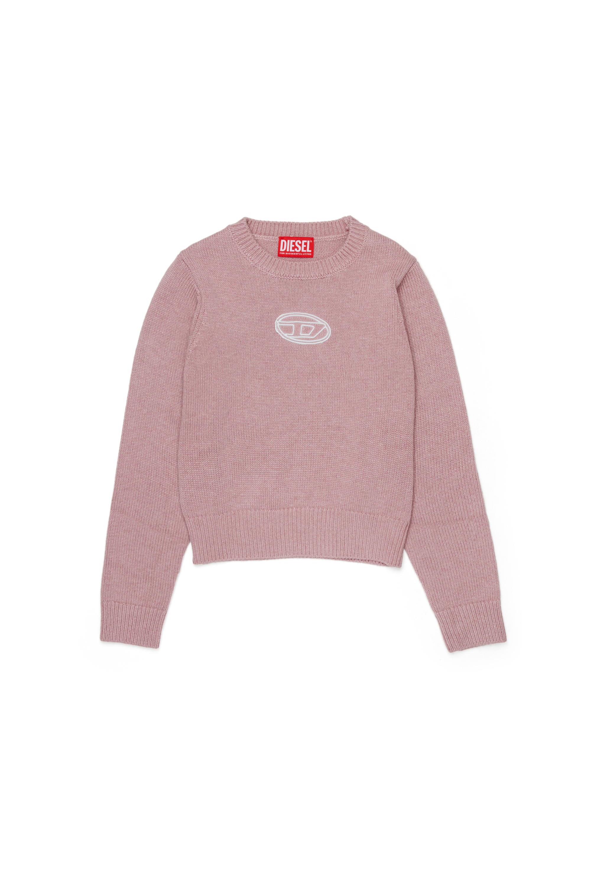 Diesel - KLESSY, Suéter mezcla de lana con logo Mujer in Rosa - 1