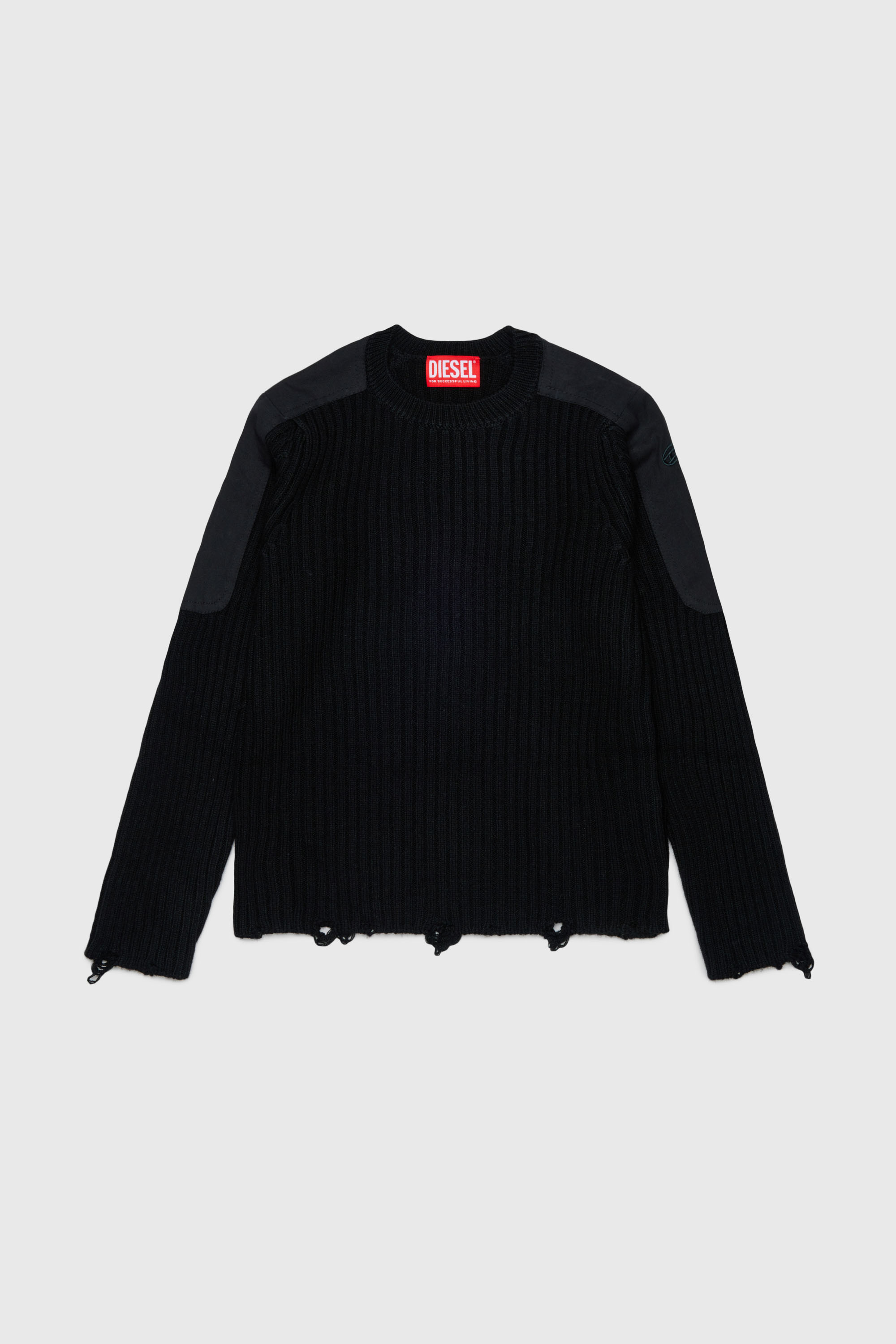 Diesel - KAMAR, Jersey deshilachado de mezcla de lana Hombre in Negro - 1