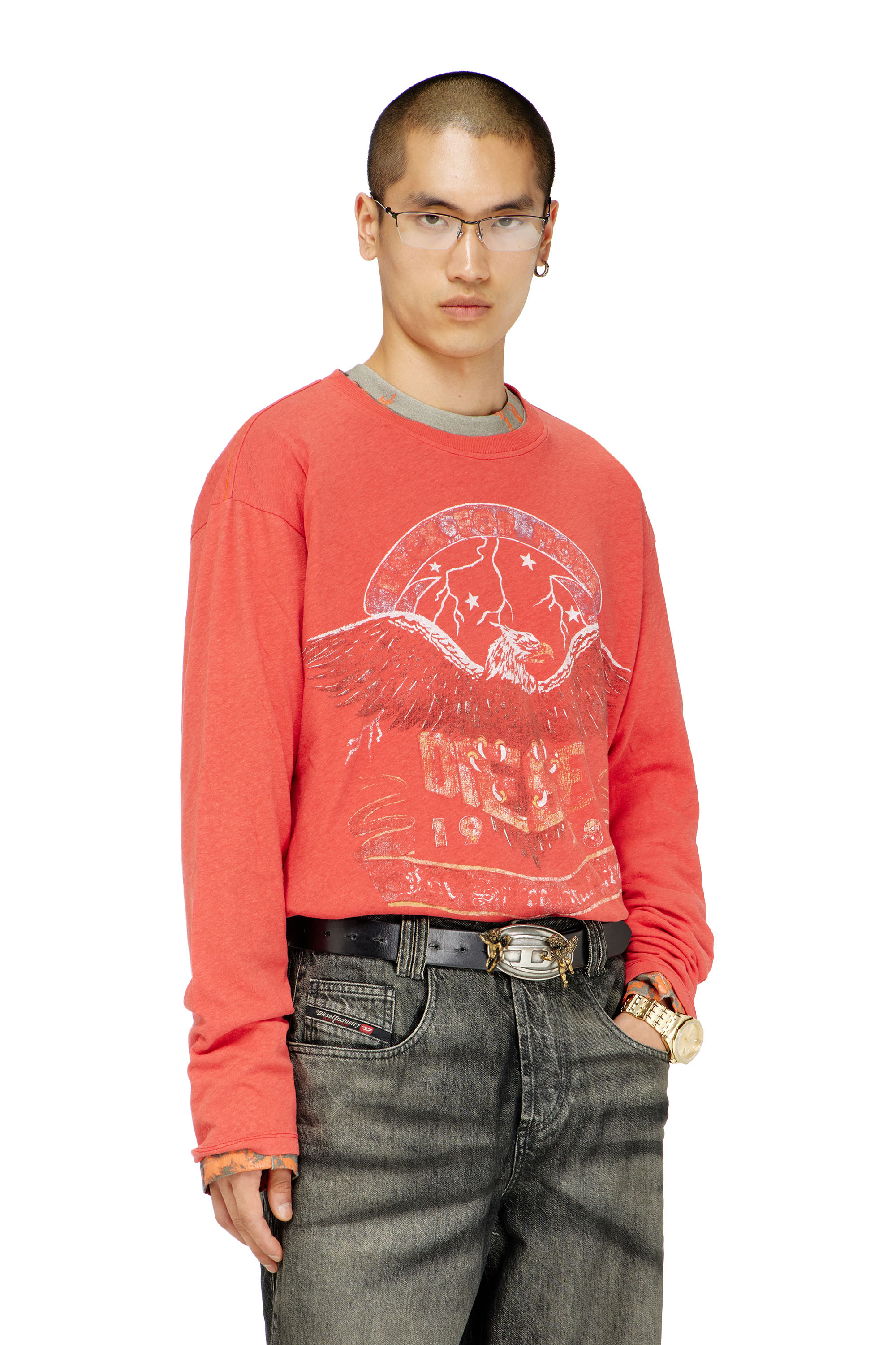 Diesel - T-GERI-LS, Camiseta de manga larga con gr&aacute;ficos de concierto Hombre in ToBeDefined - 3