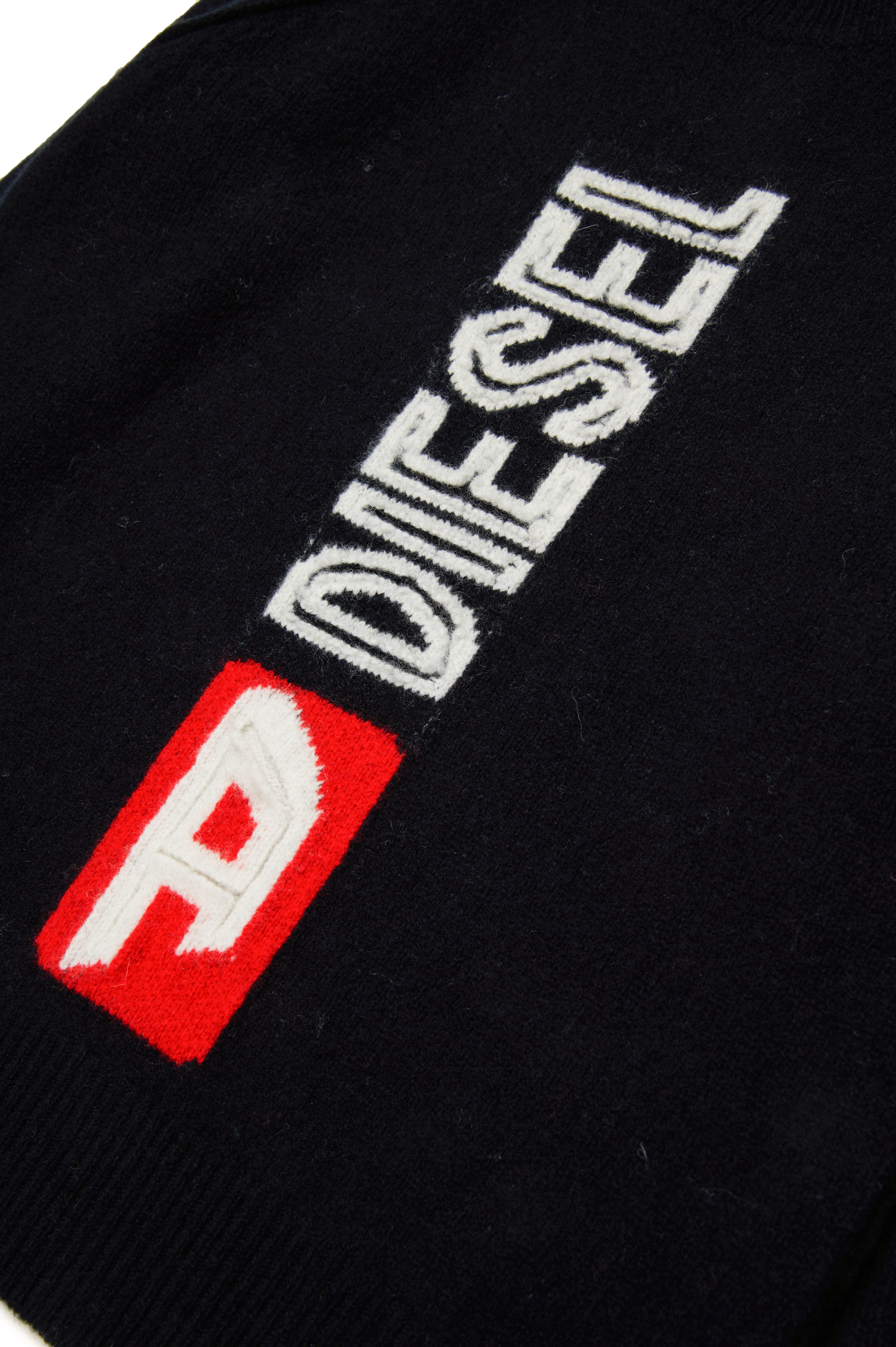 Diesel - KSARIA OVER, Unisex Wool jumper with logo intarsia in Black - Image 4