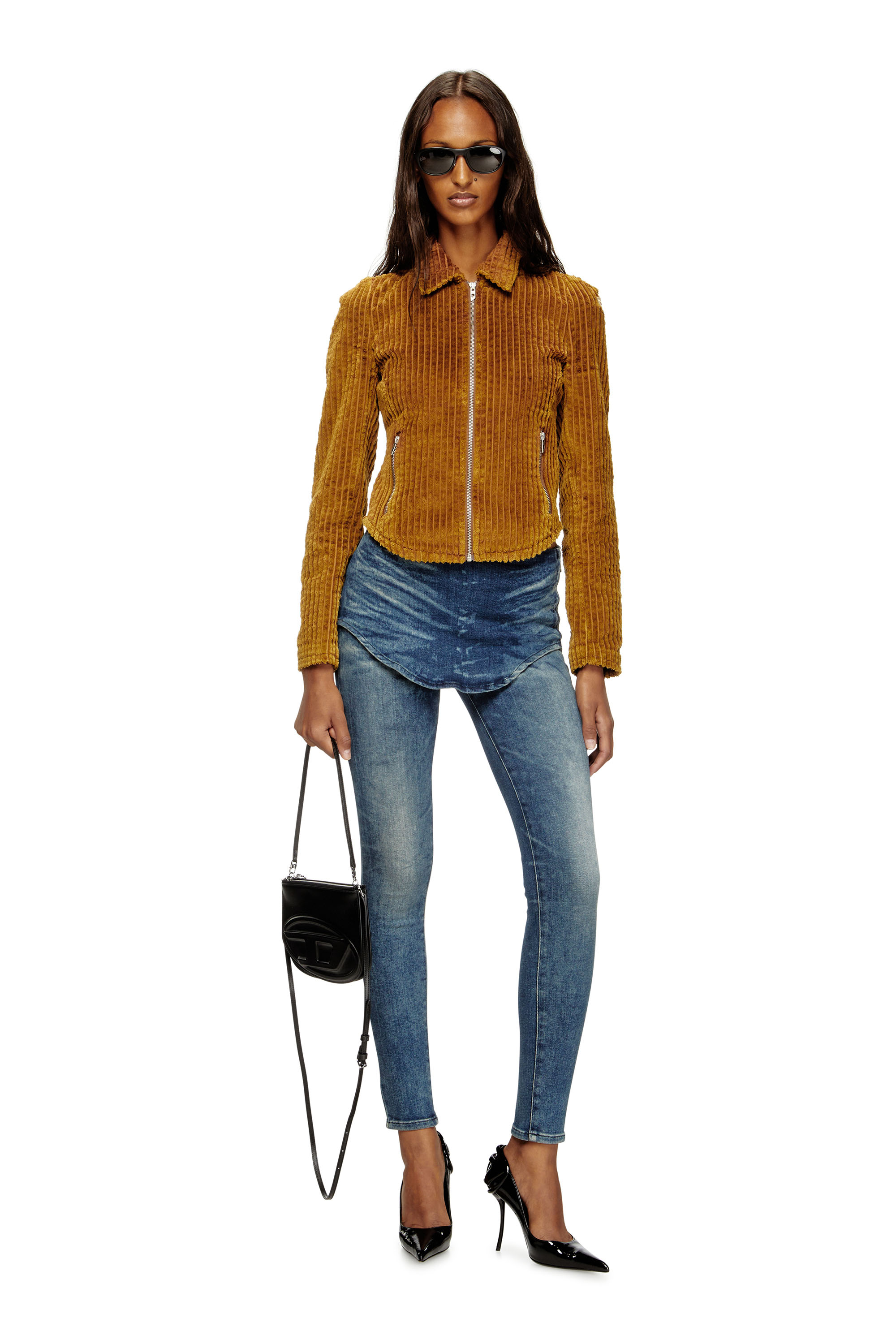 Diesel - G-ENEA, Chaqueta camisa de pana de algodón Mujer in Marrón - 1