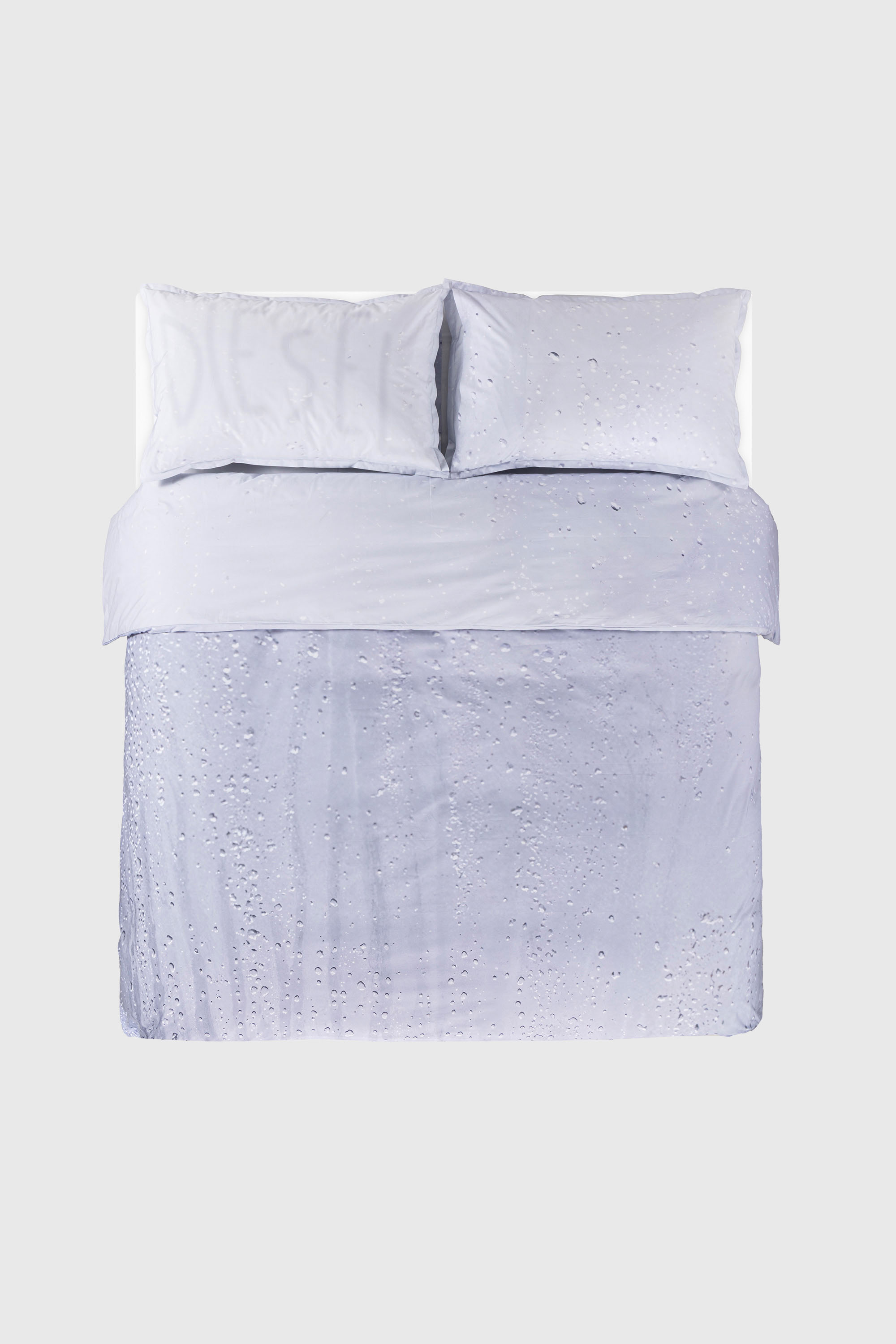 Diesel - 1018097  WET PERCALE DUVET COVER SET, Juego de funda n&oacute;rdica de percal para cama queen size Unisex in Gris - 1