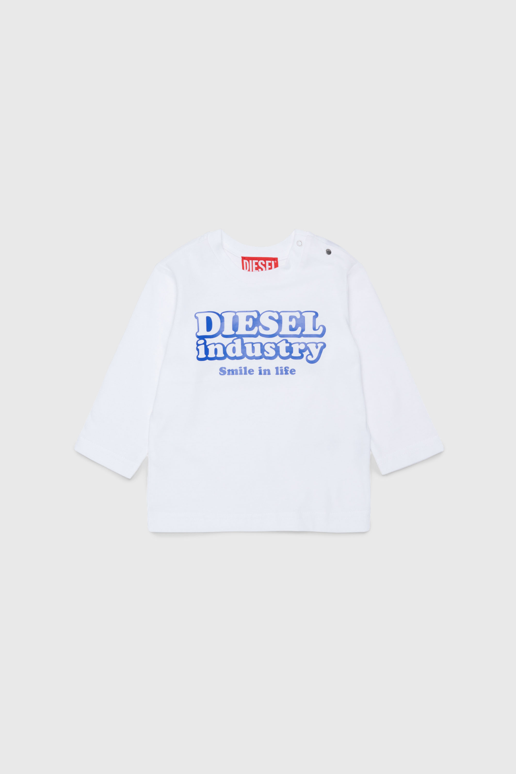 Diesel - TLODIMB, Camiseta de manga larga con estampado Diesel Industry Hombre in Blanco - 1