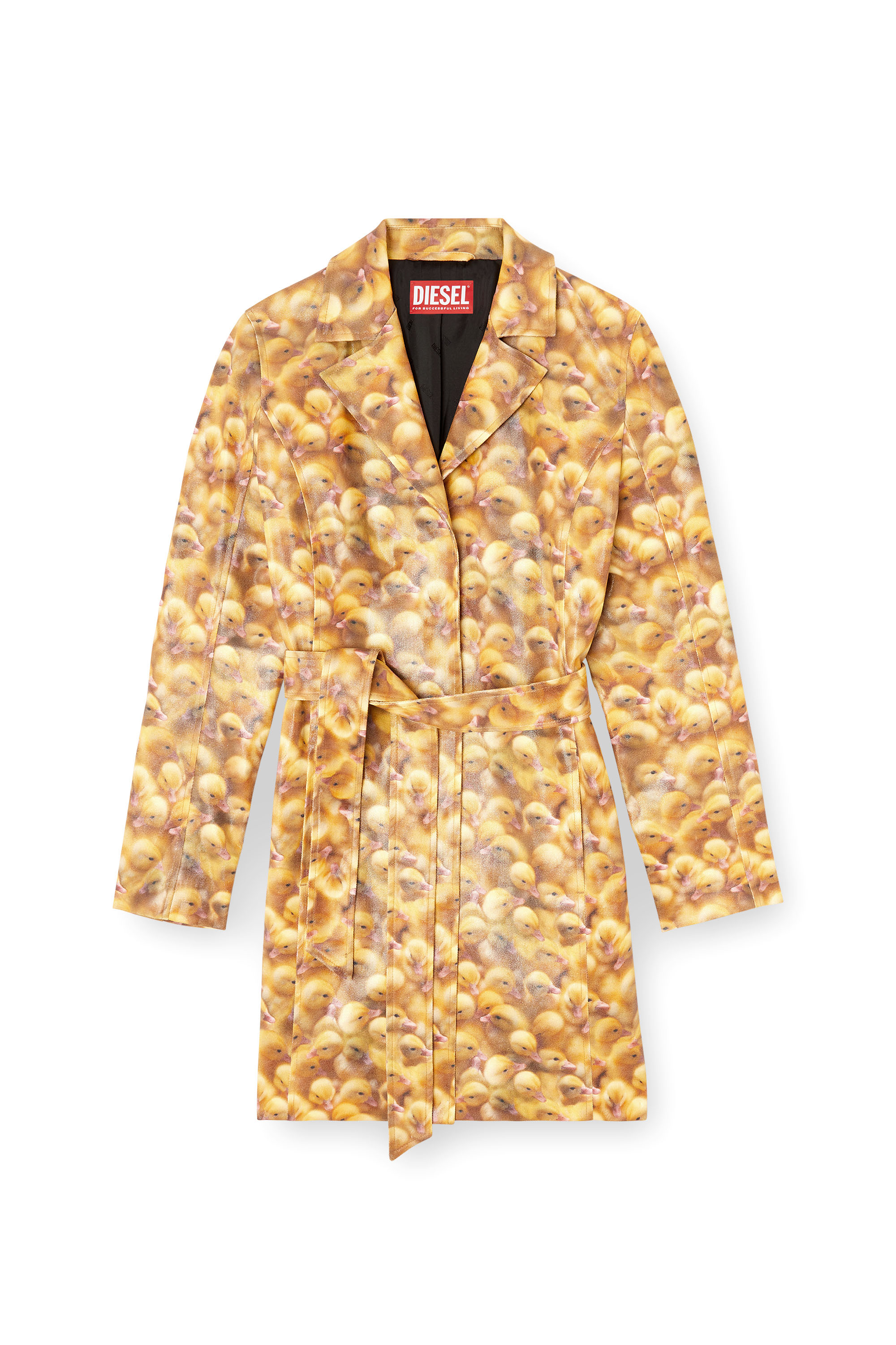 Diesel - G-OJI, Gabardina con estampado de patos Mujer in Amarillo - 3