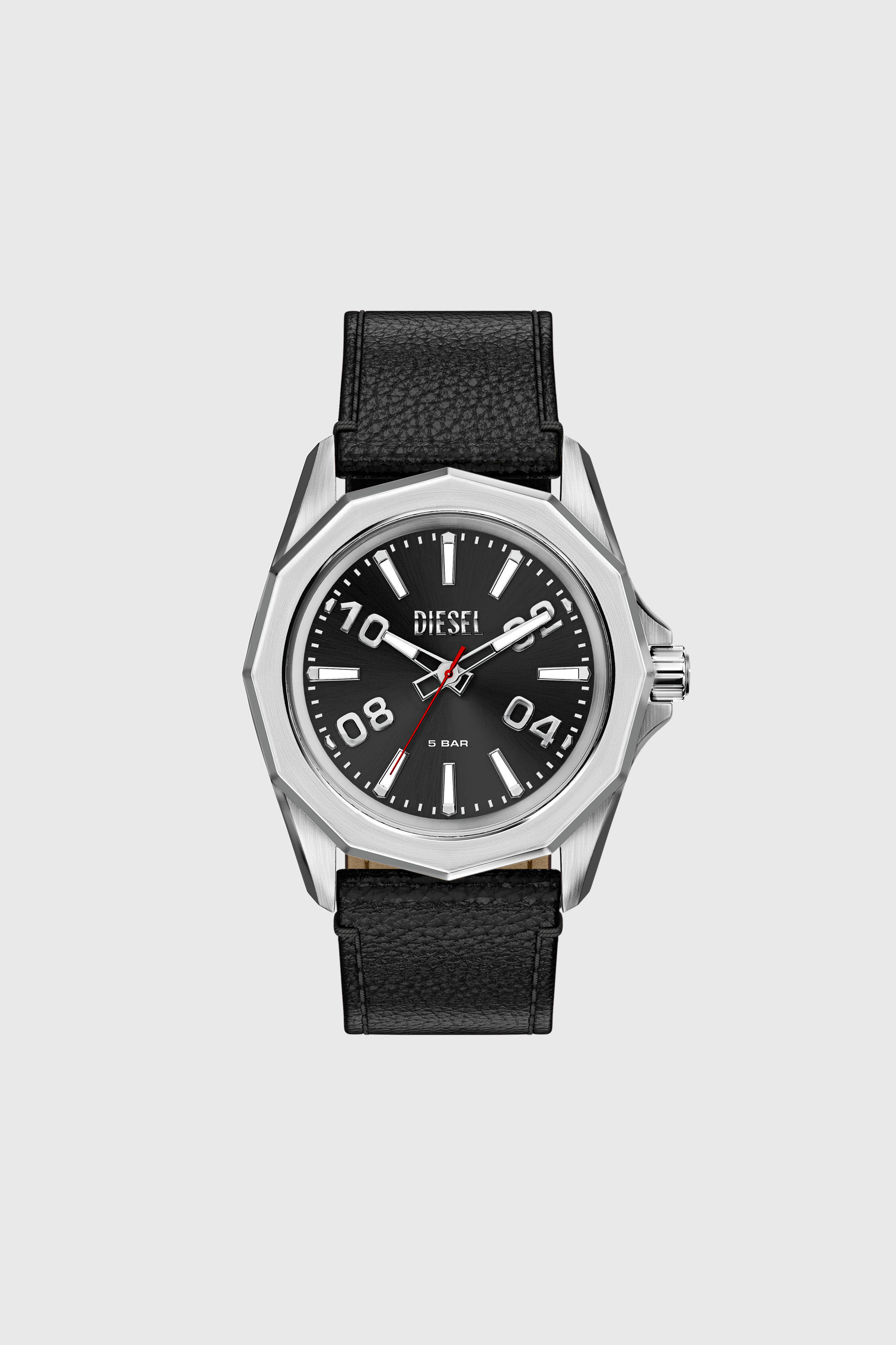 Stinger black leather watch