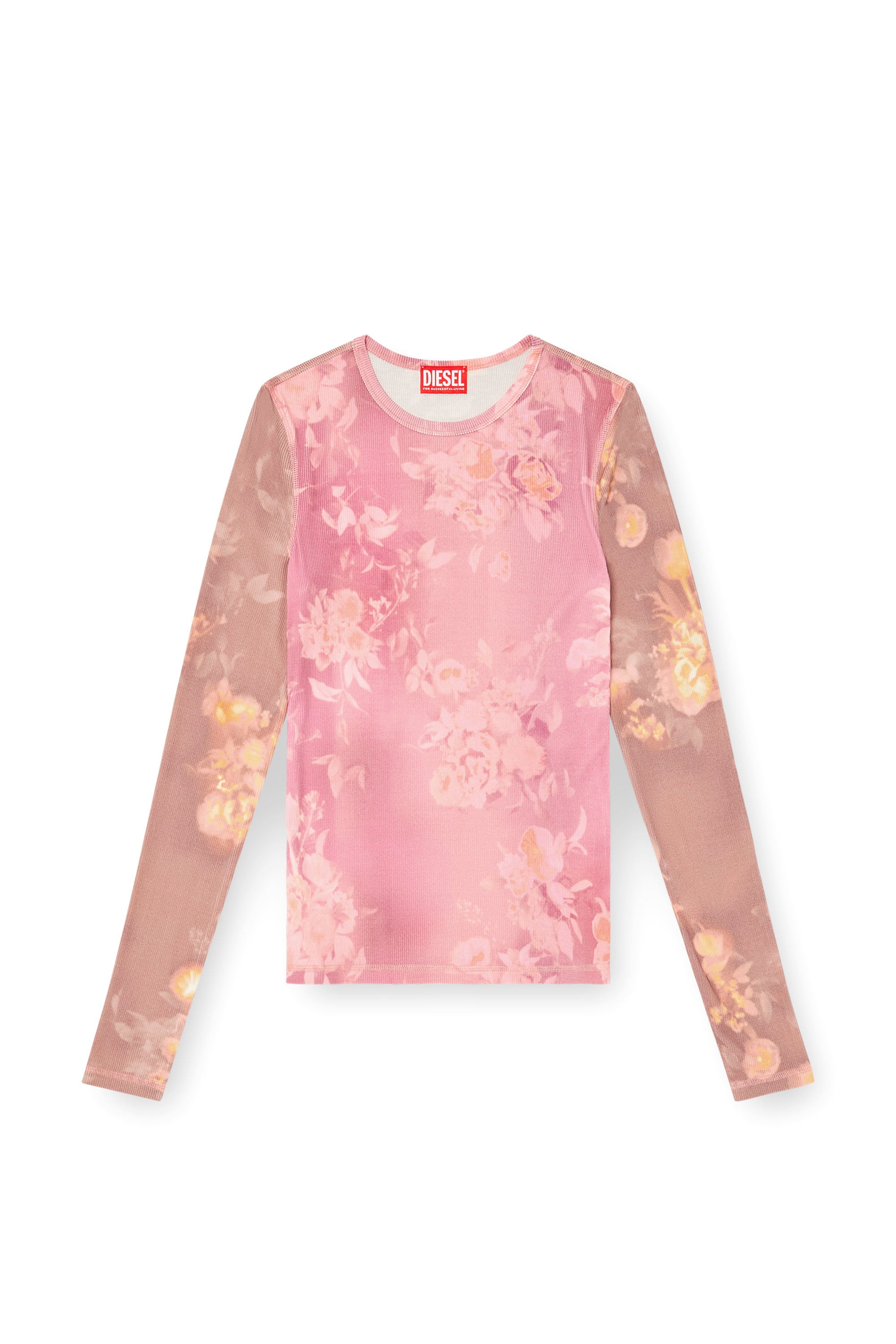 Diesel - T-MOKY-LS, Top de punto acanalado con estampado floral Mujer in ToBeDefined - 3